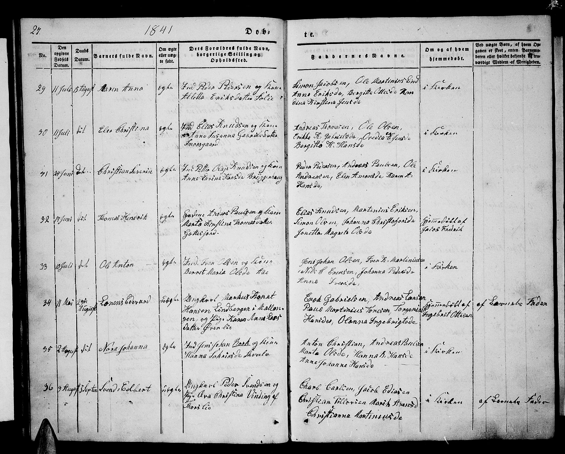 Tranøy sokneprestkontor, AV/SATØ-S-1313/I/Ia/Iab/L0001klokker: Klokkerbok nr. 1, 1835-1853, s. 27