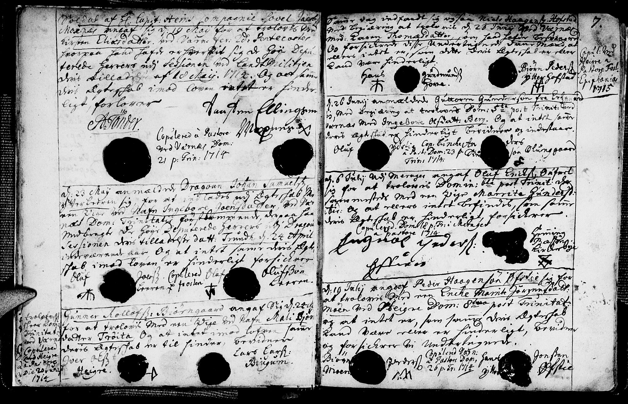 Ministerialprotokoller, klokkerbøker og fødselsregistre - Nord-Trøndelag, AV/SAT-A-1458/709/L0053: Ministerialbok nr. 709A01, 1714-1729, s. 7