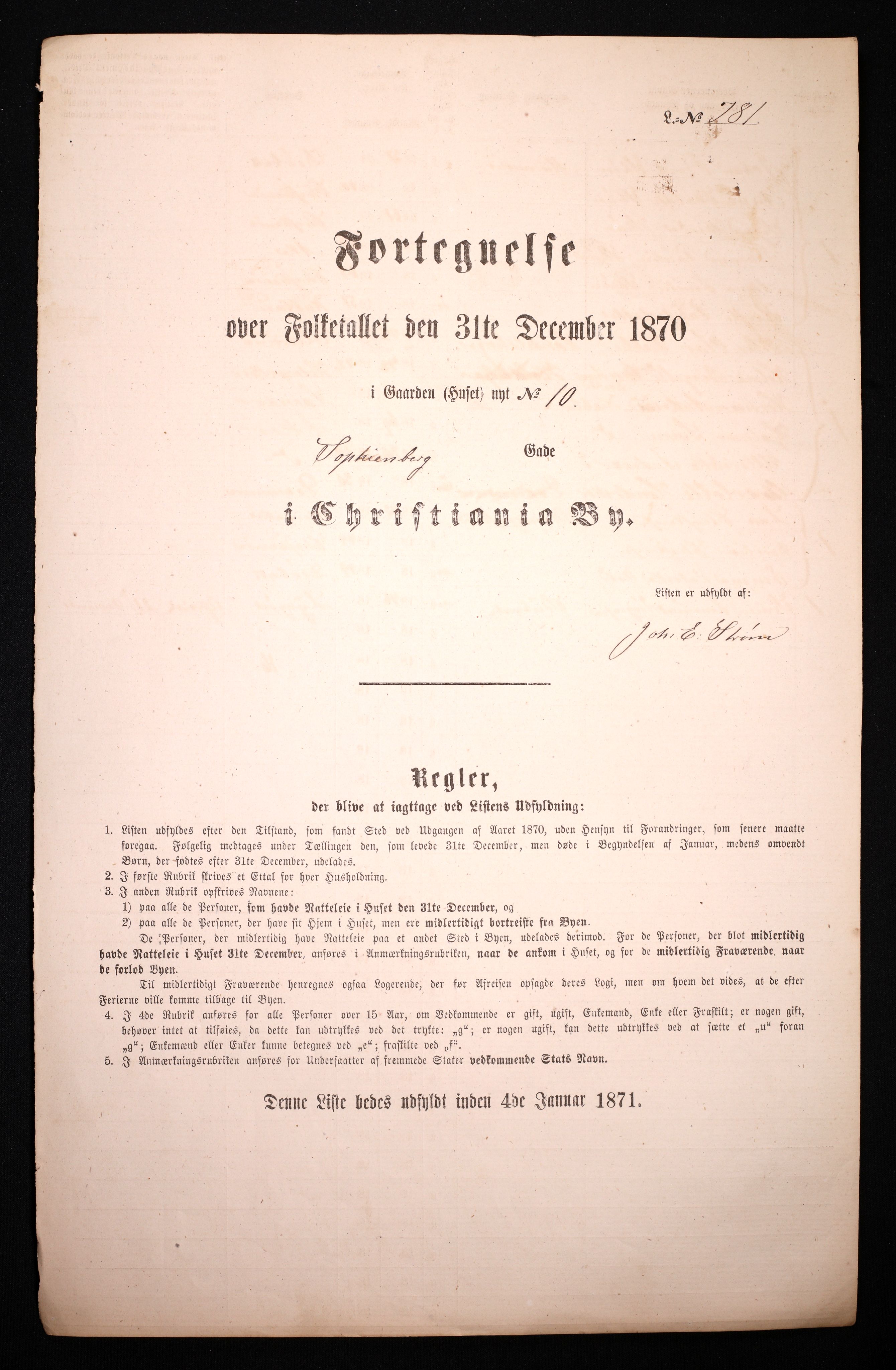 RA, Folketelling 1870 for 0301 Kristiania kjøpstad, 1870, s. 3575