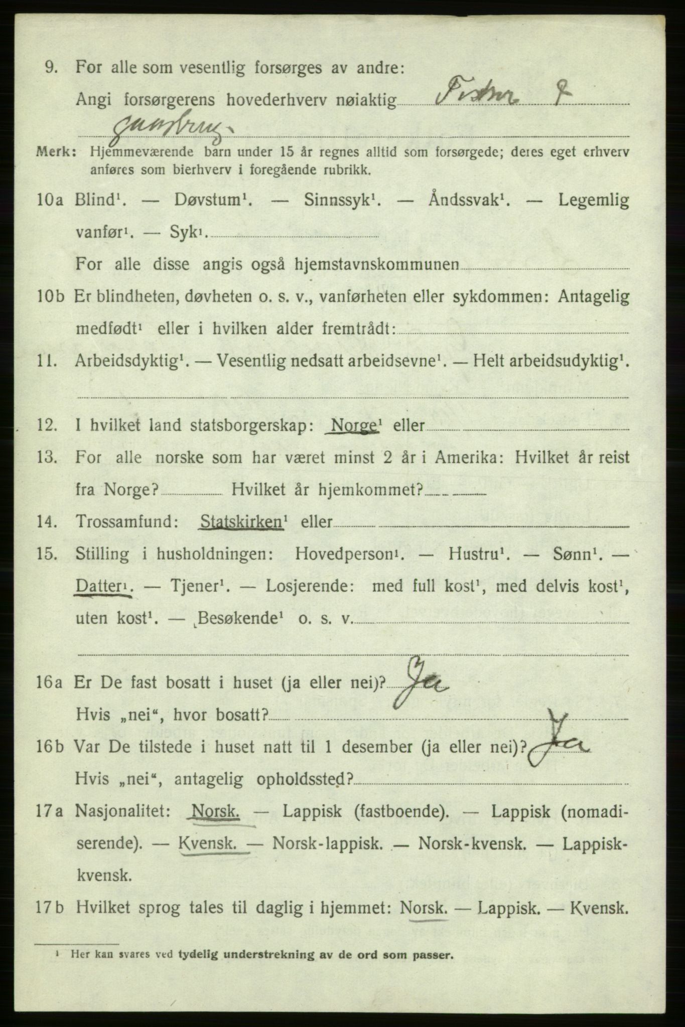 SATØ, Folketelling 1920 for 2016 Sørøysund herred, 1920, s. 3311