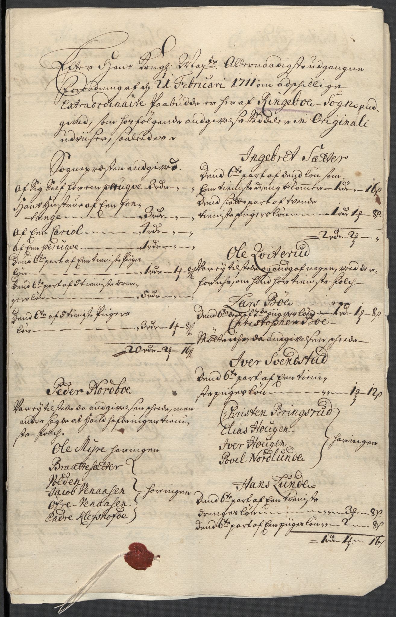 Rentekammeret inntil 1814, Reviderte regnskaper, Fogderegnskap, RA/EA-4092/R17/L1180: Fogderegnskap Gudbrandsdal, 1711, s. 123