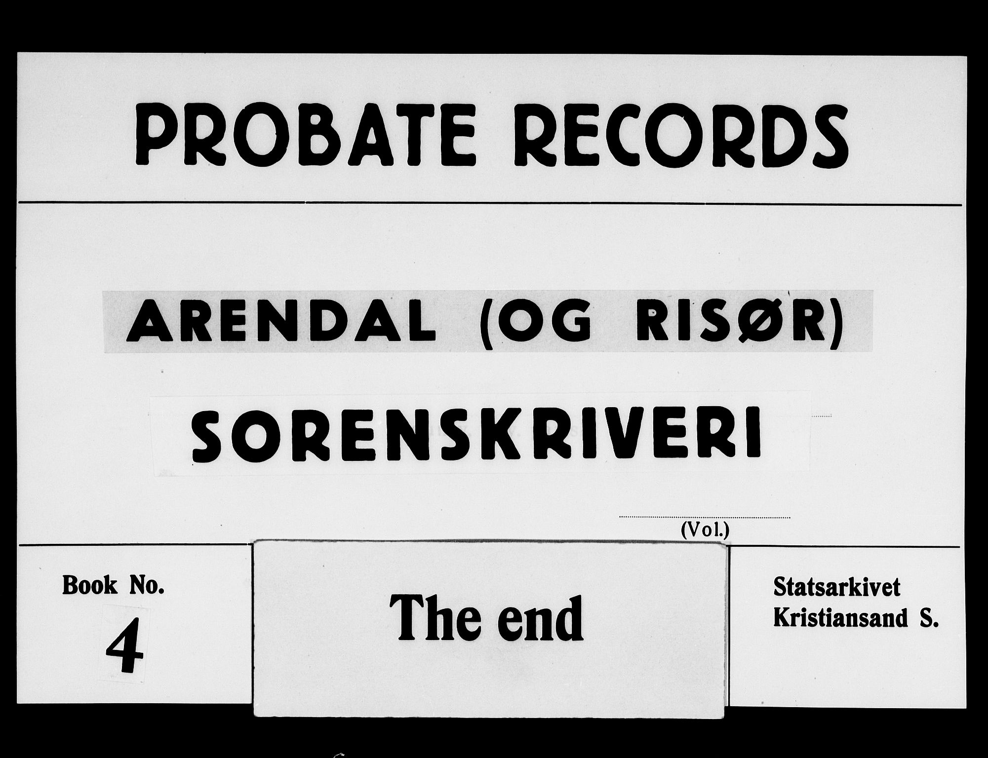 Arendal byfogd, SAK/1222-0001/H/Hc/L0005: Skifteprotokoll nr. 4 for Arendal og Risør, m/register, 1743-1762