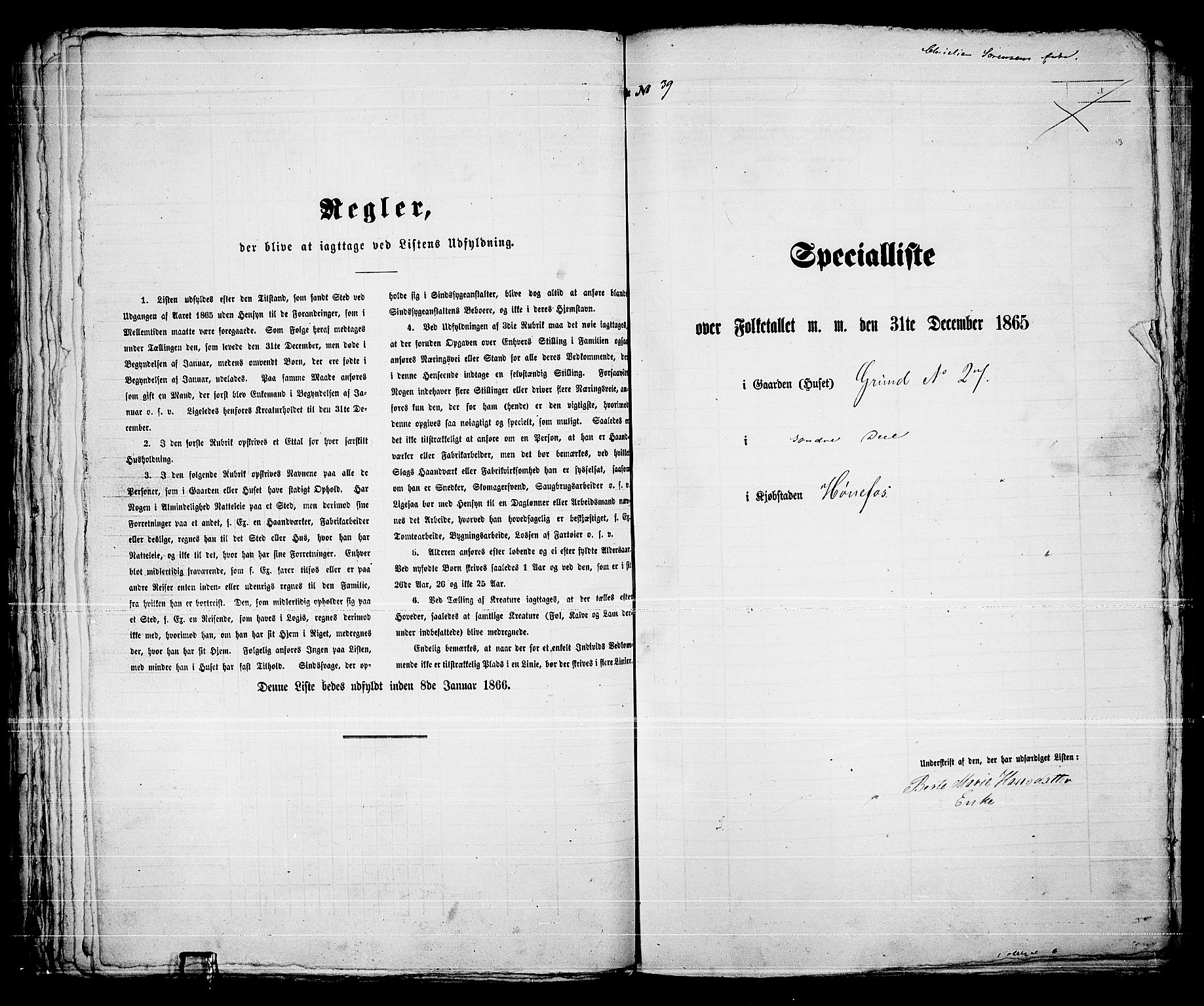 RA, Folketelling 1865 for 0601B Norderhov prestegjeld, Hønefoss kjøpstad, 1865, s. 80