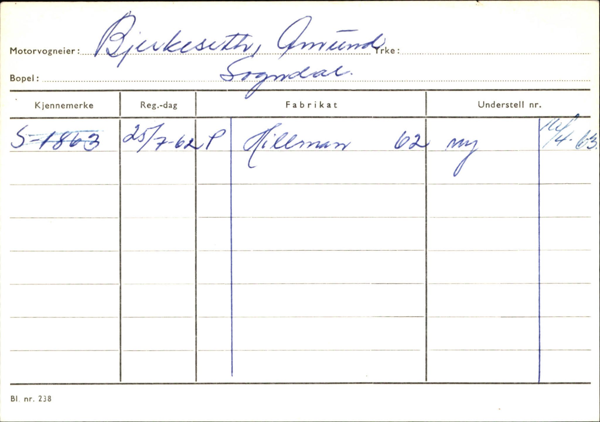 Statens vegvesen, Sogn og Fjordane vegkontor, AV/SAB-A-5301/4/F/L0124: Eigarregister Sogndal A-U, 1945-1975, s. 153