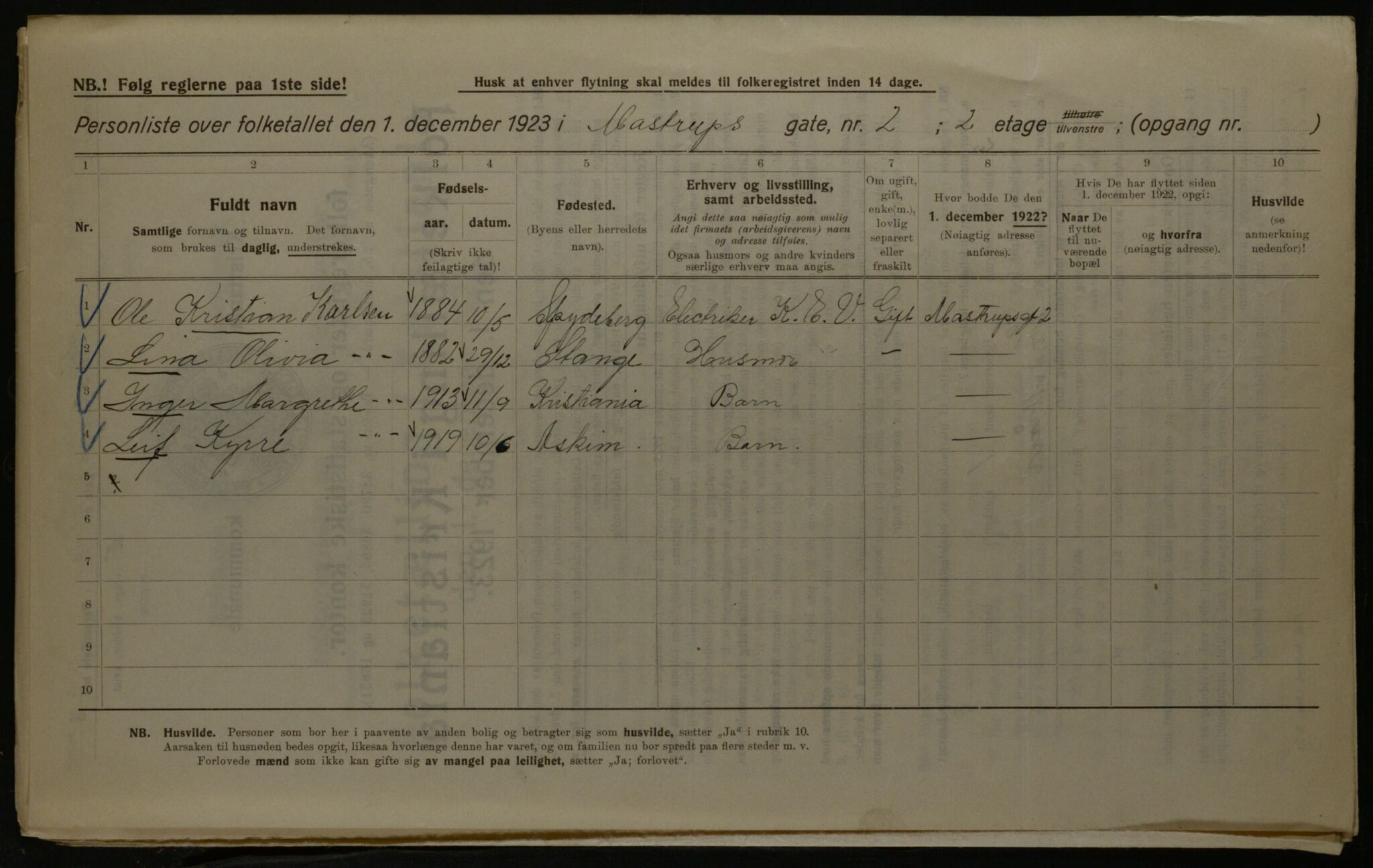 OBA, Kommunal folketelling 1.12.1923 for Kristiania, 1923, s. 71752