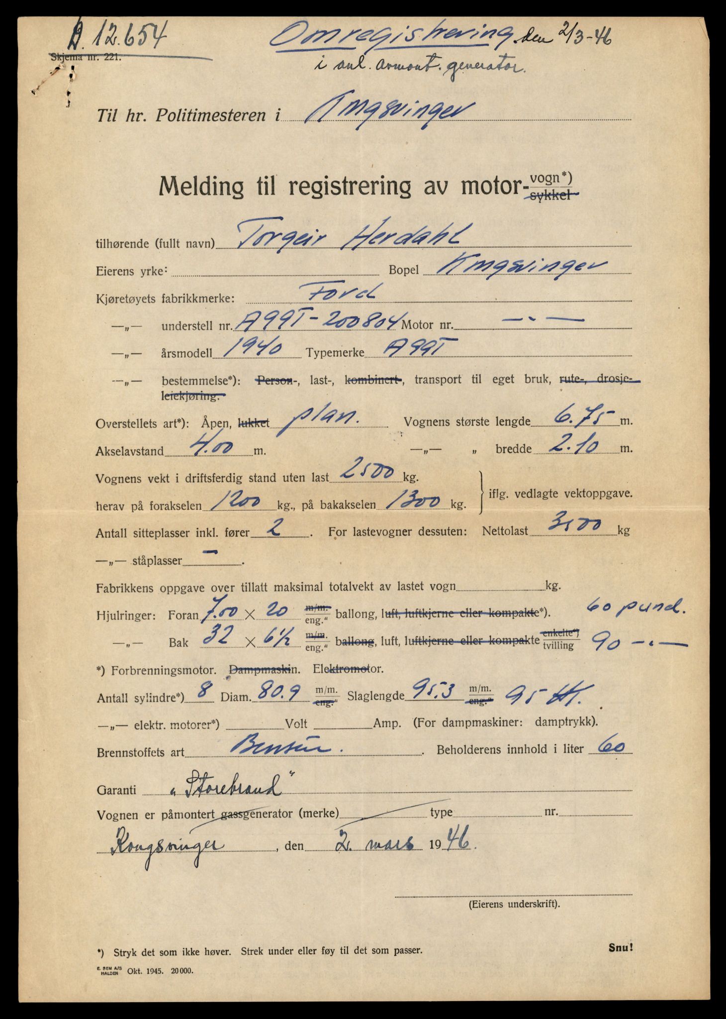 Møre og Romsdal vegkontor - Ålesund trafikkstasjon, SAT/A-4099/F/Fe/L0013: Registreringskort for kjøretøy T 1451 - T 1564, 1927-1998, s. 1261