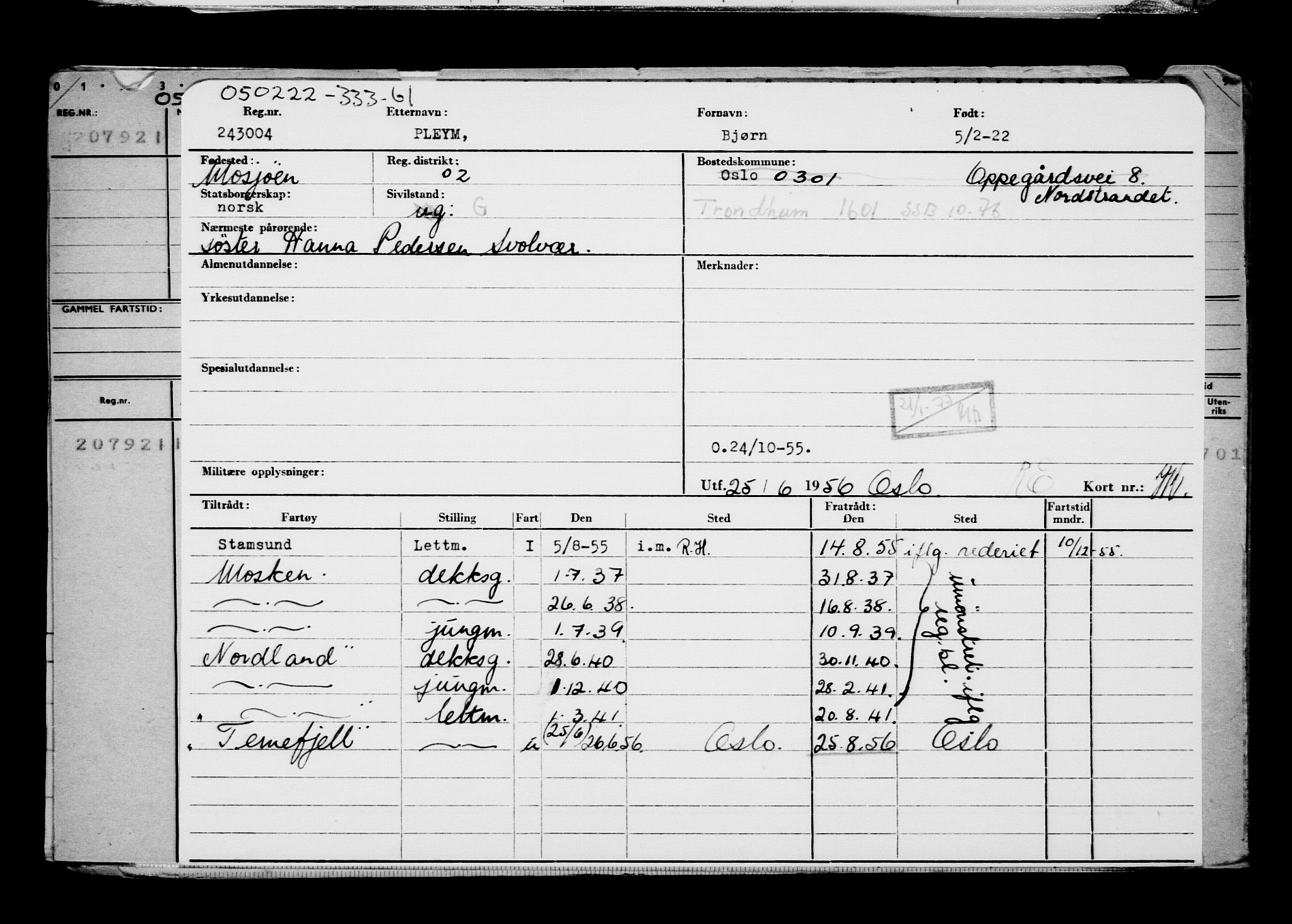 Direktoratet for sjømenn, AV/RA-S-3545/G/Gb/L0202: Hovedkort, 1922, s. 627