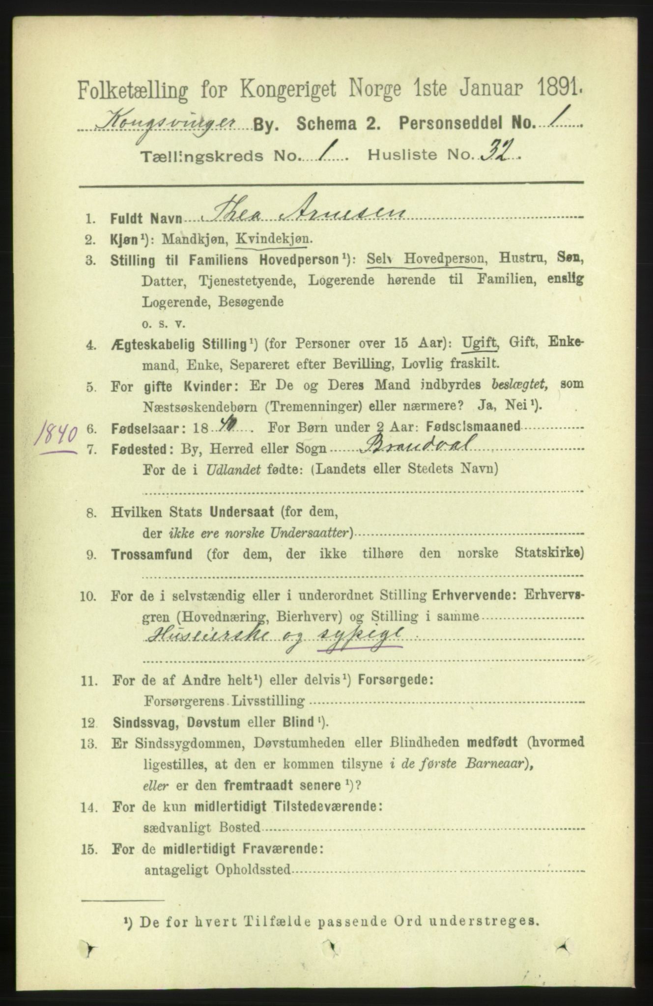 RA, Folketelling 1891 for 0402 Kongsvinger kjøpstad, 1891, s. 637