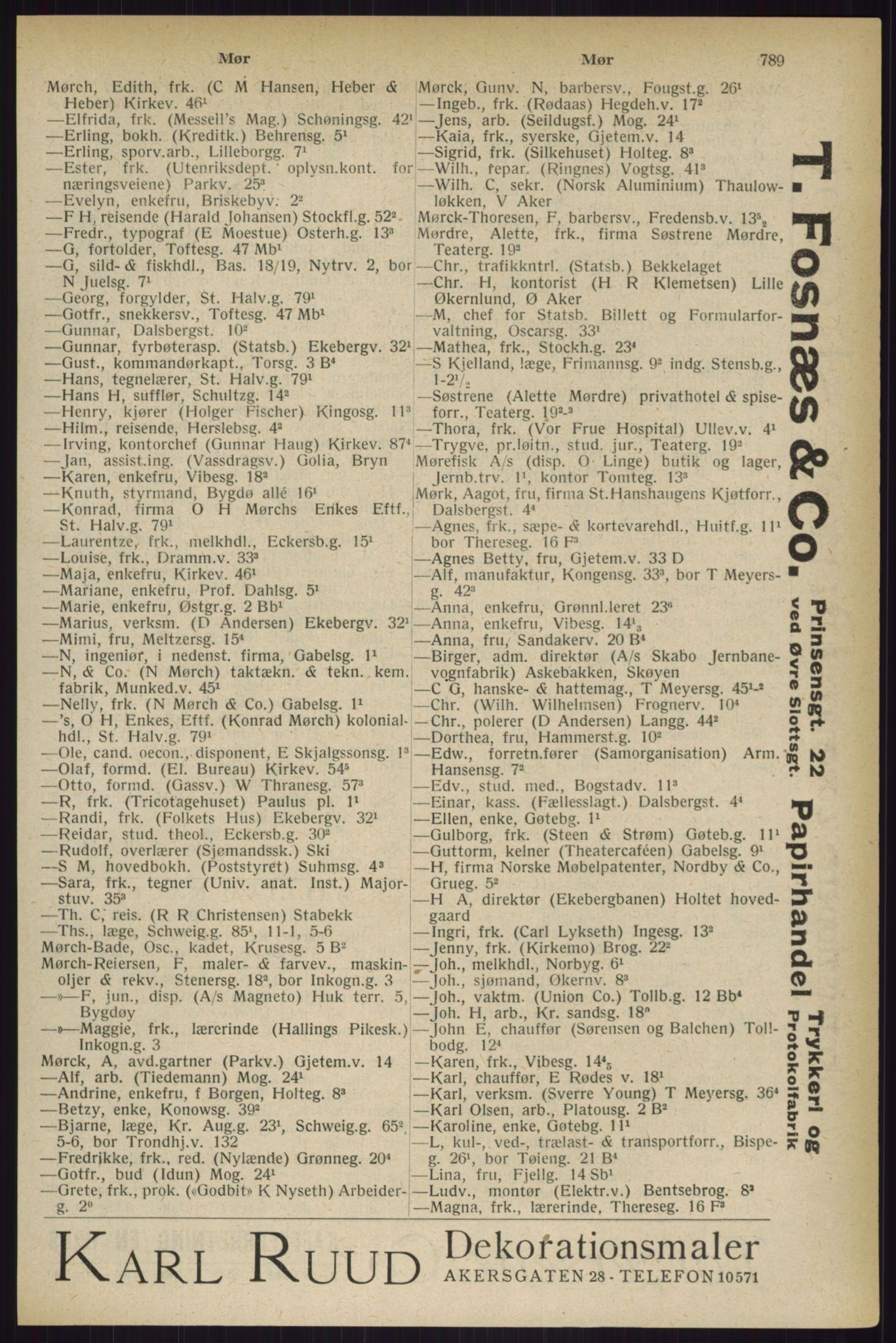 Kristiania/Oslo adressebok, PUBL/-, 1927, s. 789