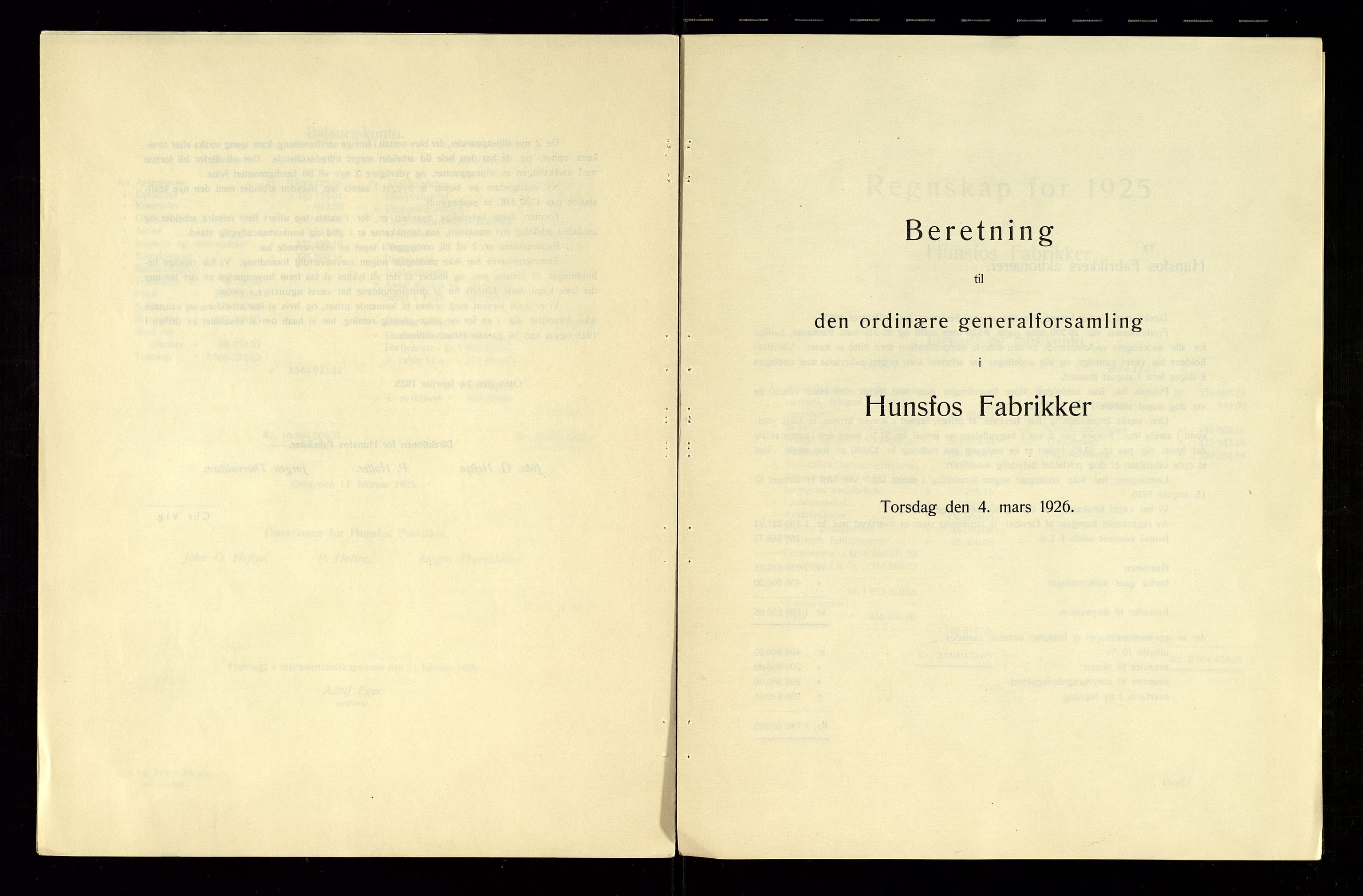 Hunsfos fabrikker, AV/SAK-D/1440/01/L0001/0003: Vedtekter, anmeldelser og årsberetninger / Årsberetninger og regnskap, 1918-1989, s. 33