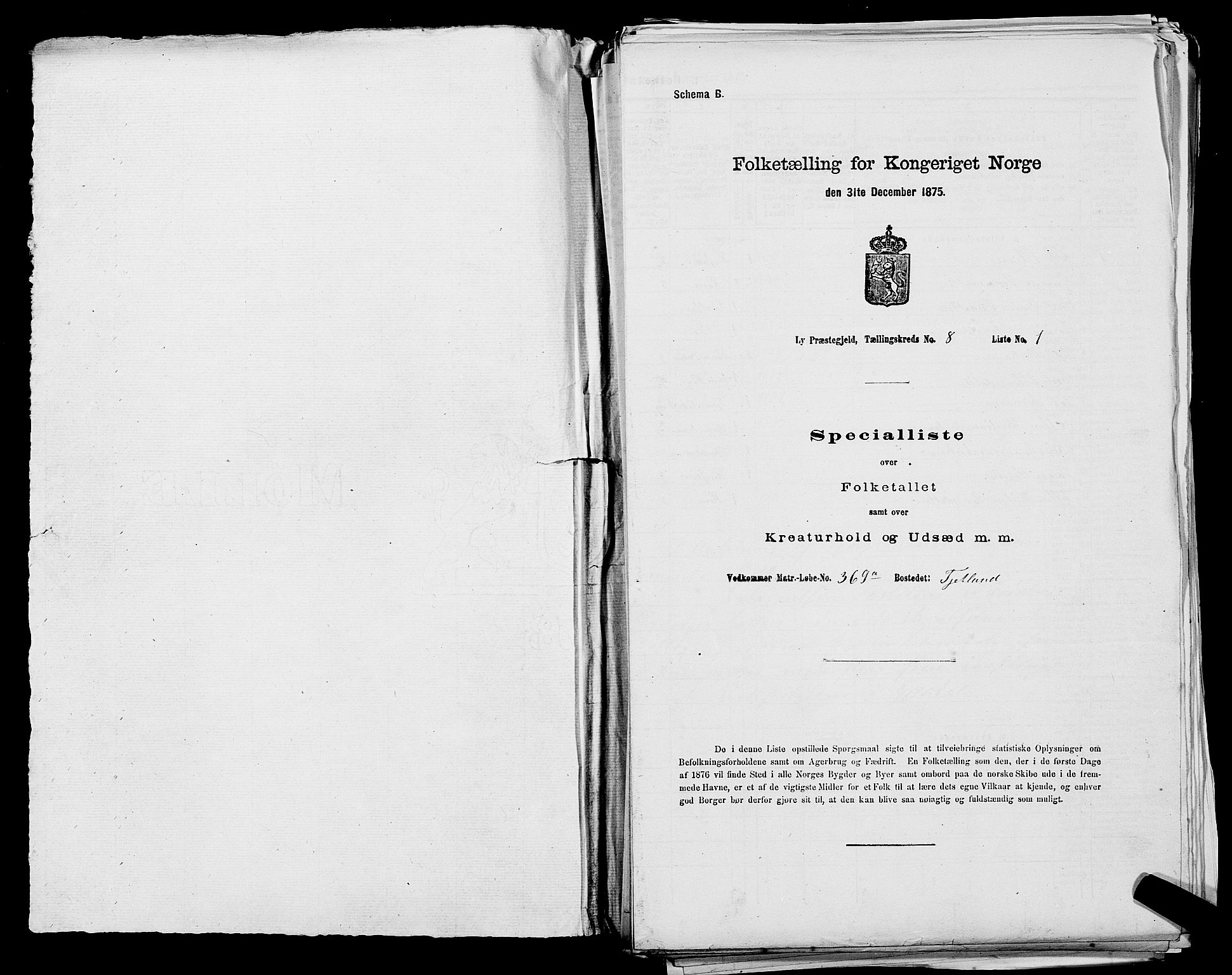 SAST, Folketelling 1875 for 1121P Lye prestegjeld, 1875, s. 923