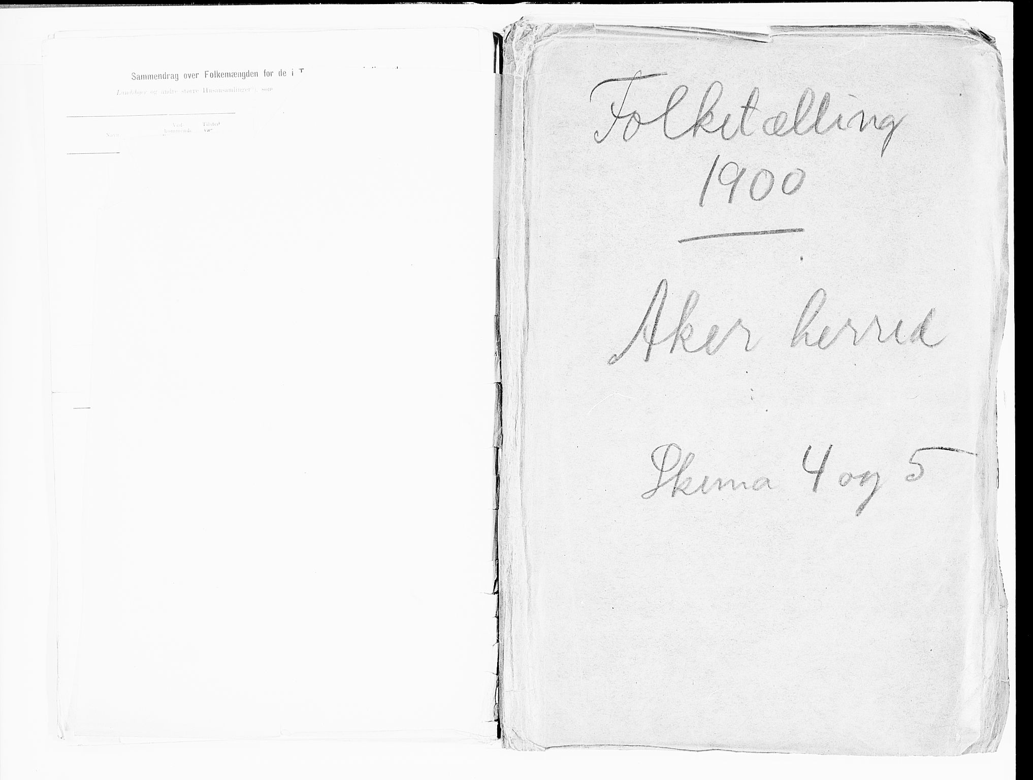 SAO, Folketelling 1900 for 0218 Aker herred, 1900, s. 1
