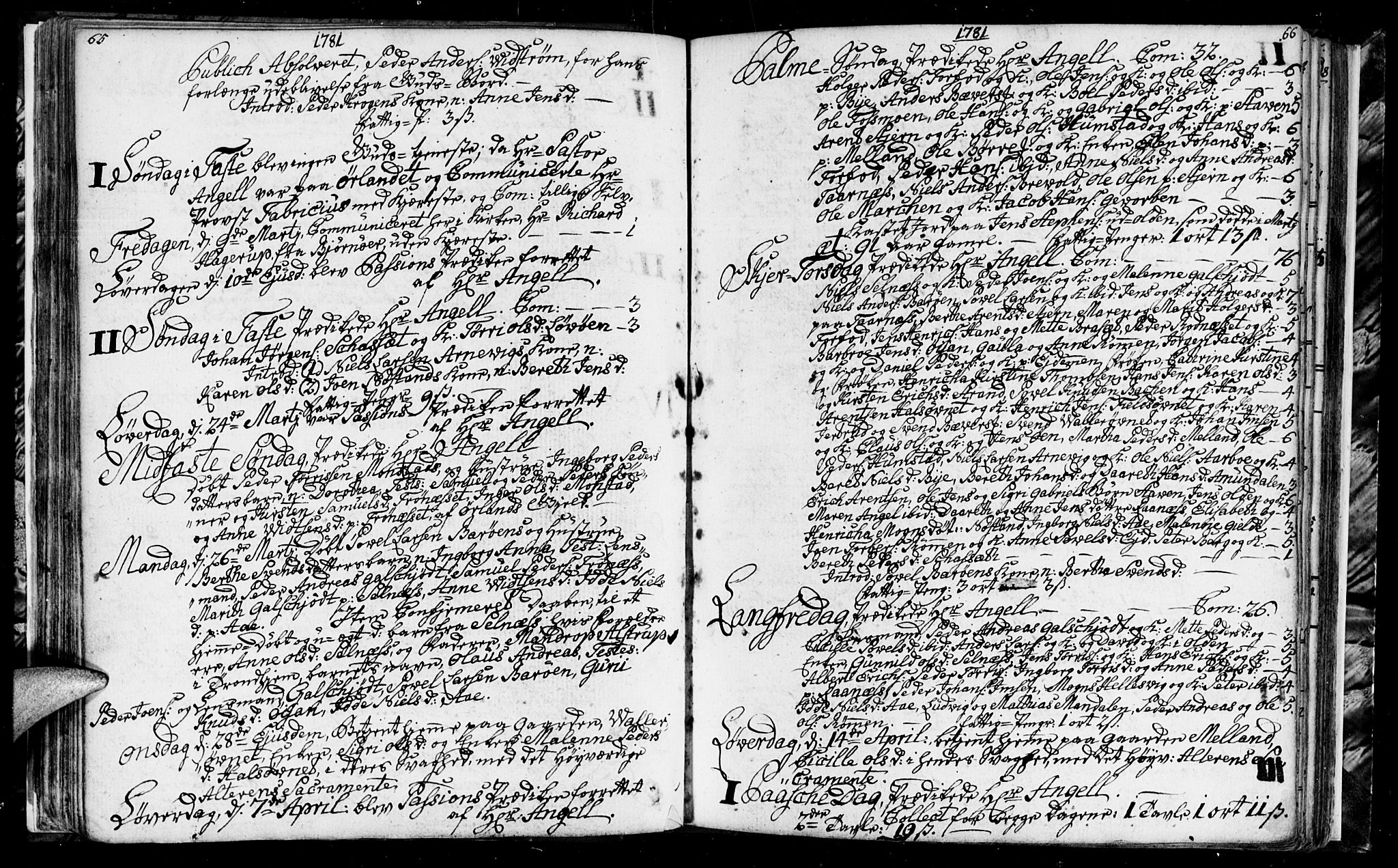 Ministerialprotokoller, klokkerbøker og fødselsregistre - Sør-Trøndelag, SAT/A-1456/655/L0685: Klokkerbok nr. 655C01, 1777-1788, s. 65-66