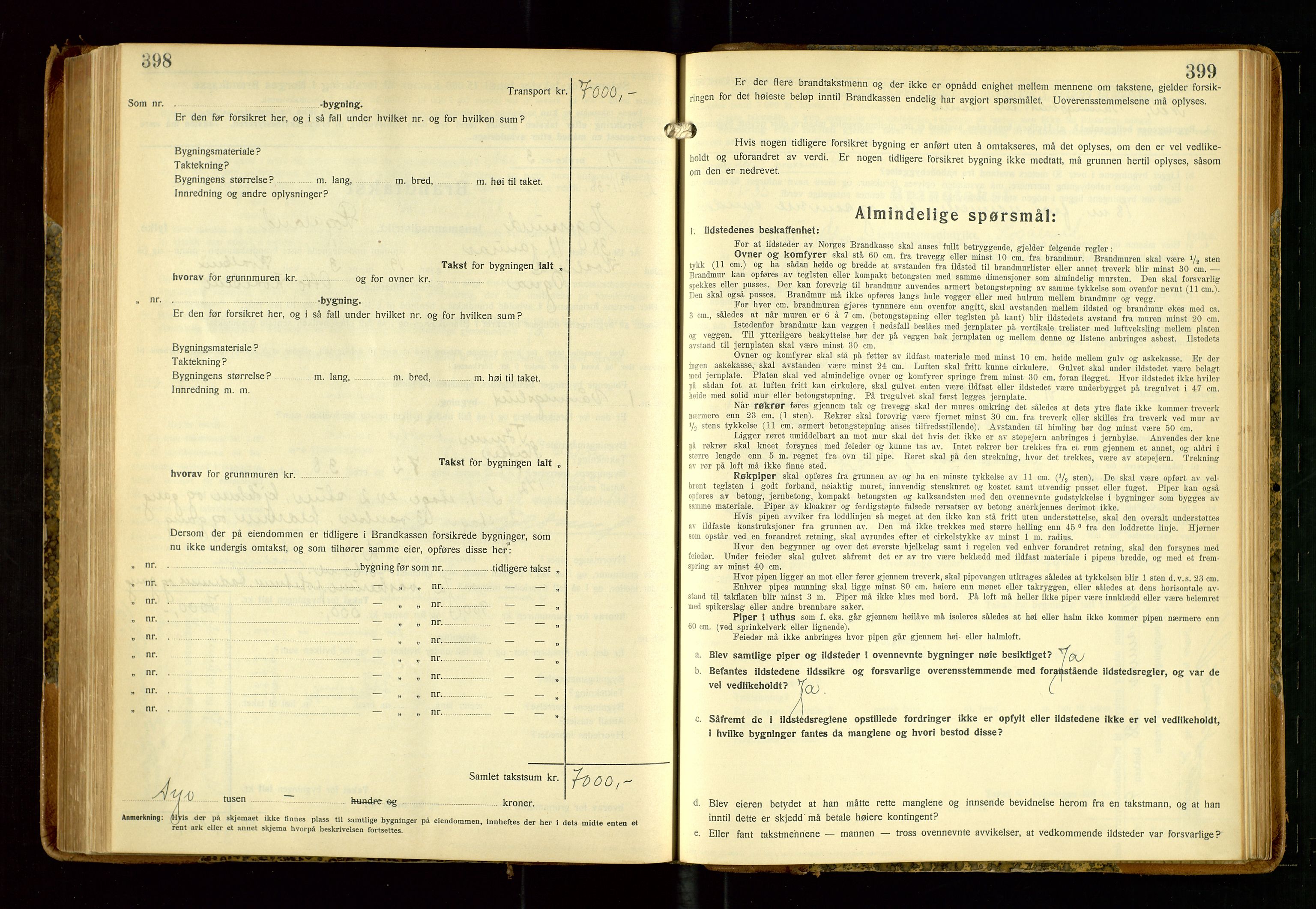 Eigersund lensmannskontor, SAST/A-100171/Gob/L0006: "Brandtakstprotokoll", 1934-1938, s. 398-399