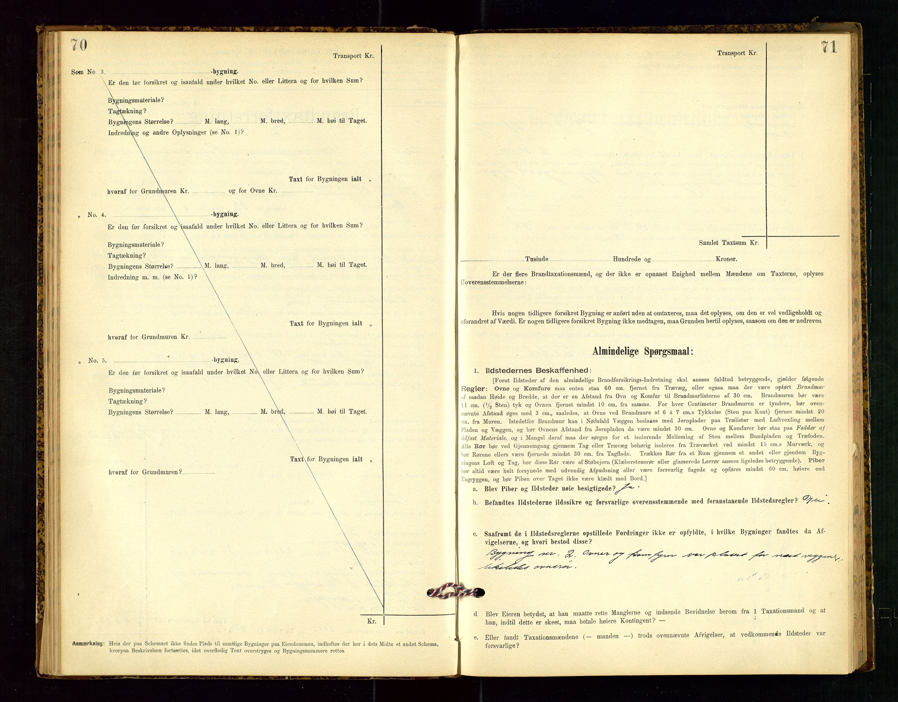 Årdal lensmannskontor, SAST/A-100453/Gob/L0001: "Brandtaxationsprotokol", 1897-1950, s. 70-71