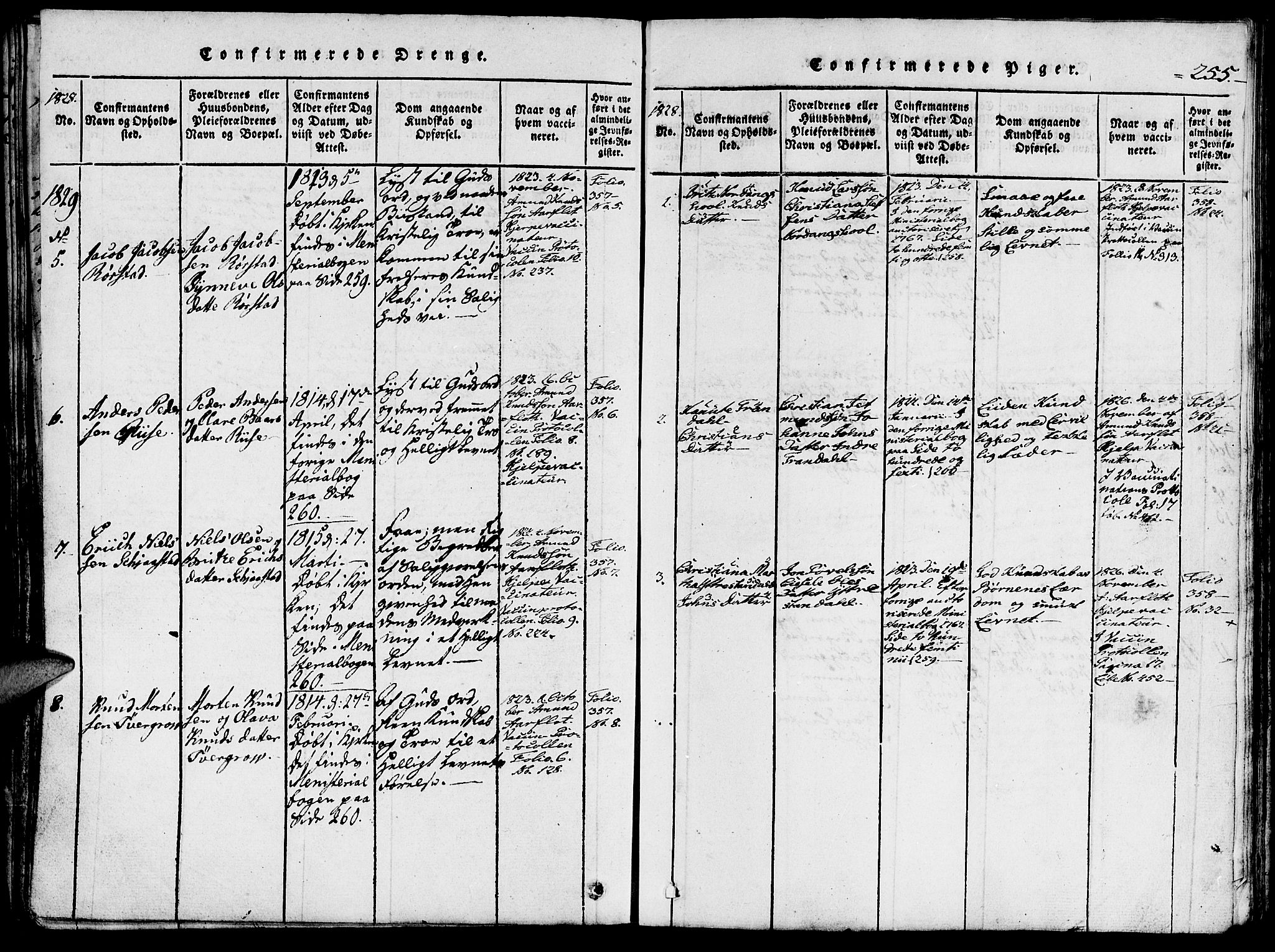 Ministerialprotokoller, klokkerbøker og fødselsregistre - Møre og Romsdal, AV/SAT-A-1454/515/L0207: Ministerialbok nr. 515A03, 1819-1829, s. 255