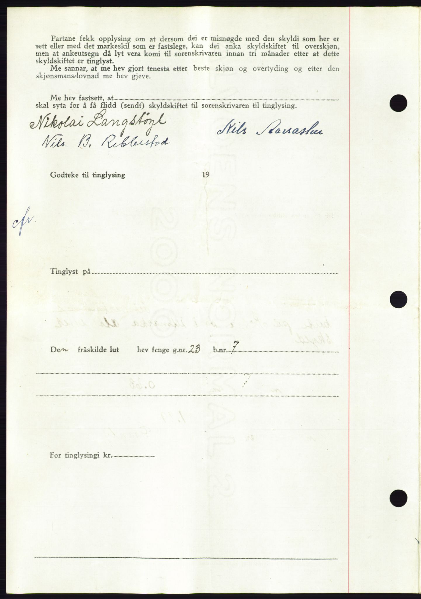 Søre Sunnmøre sorenskriveri, AV/SAT-A-4122/1/2/2C/L0084: Pantebok nr. 10A, 1949-1949, Dagboknr: 750/1949