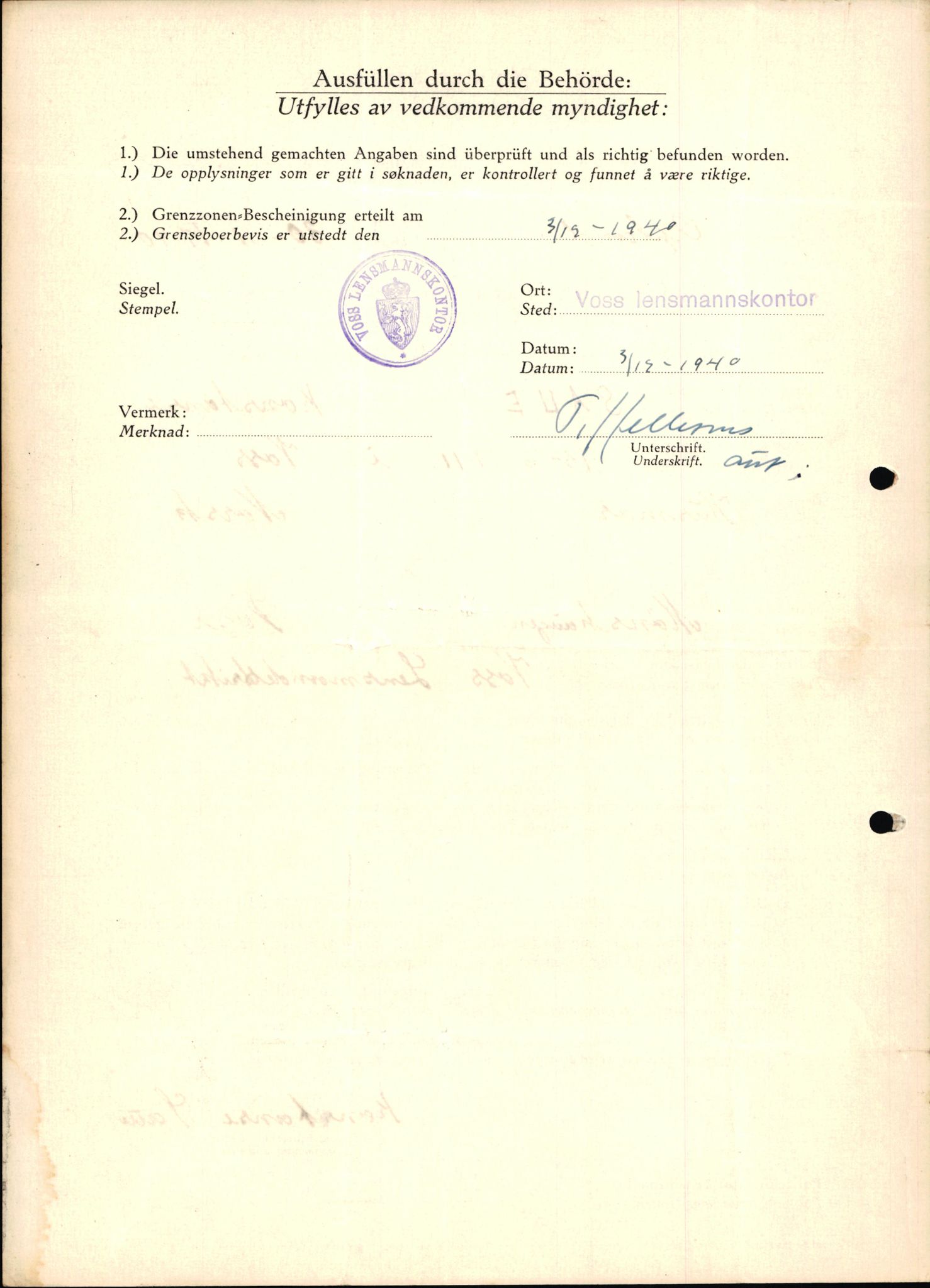 Lensmannen i Voss, AV/SAB-A-35801/0026/L0008: Søknader om grensebuarbevis, 5501 - 6500, 1940-1945, s. 74
