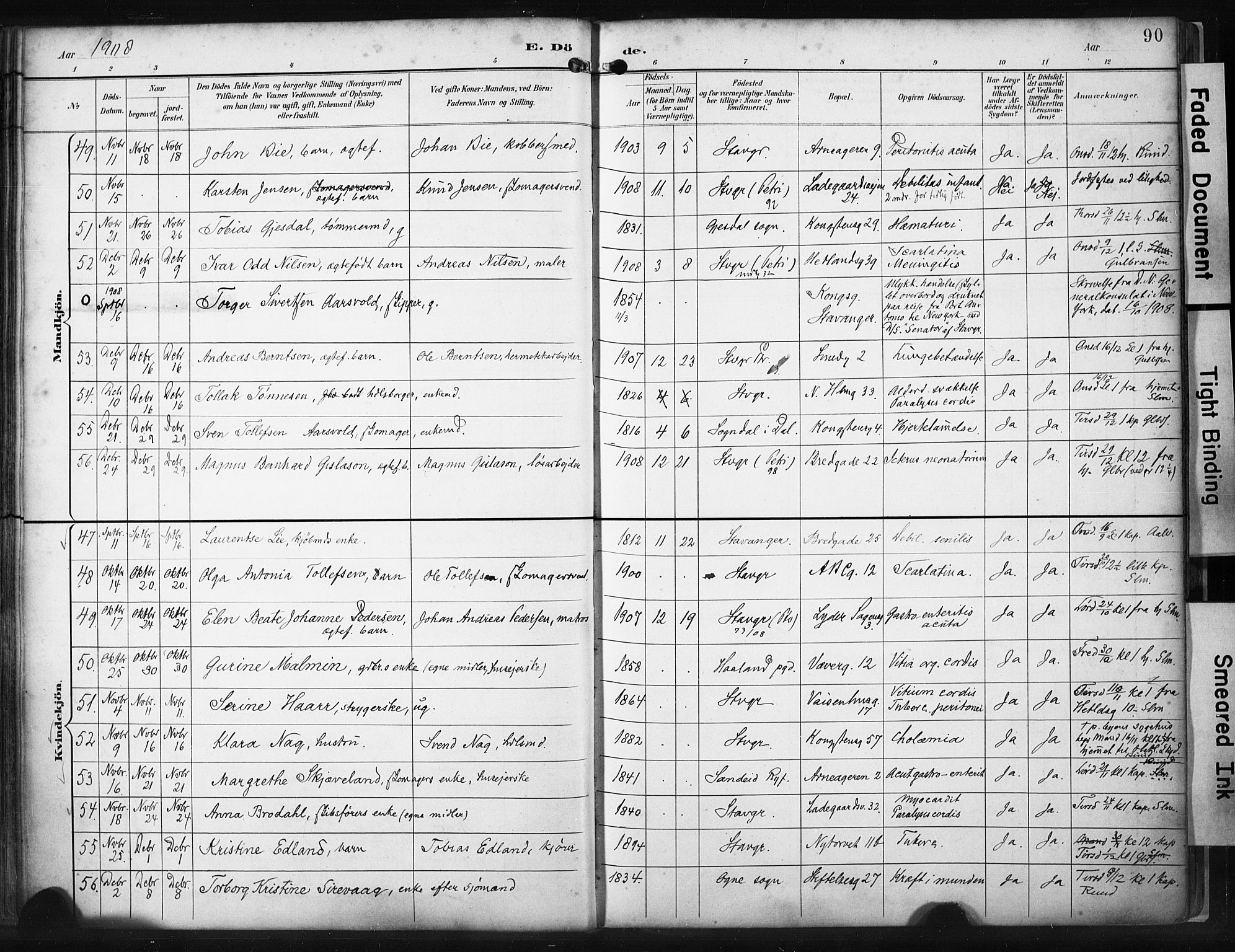 St. Petri sokneprestkontor, AV/SAST-A-101813/001/30/30BA/L0022: Ministerialbok nr. A 22, 1895-1919, s. 90