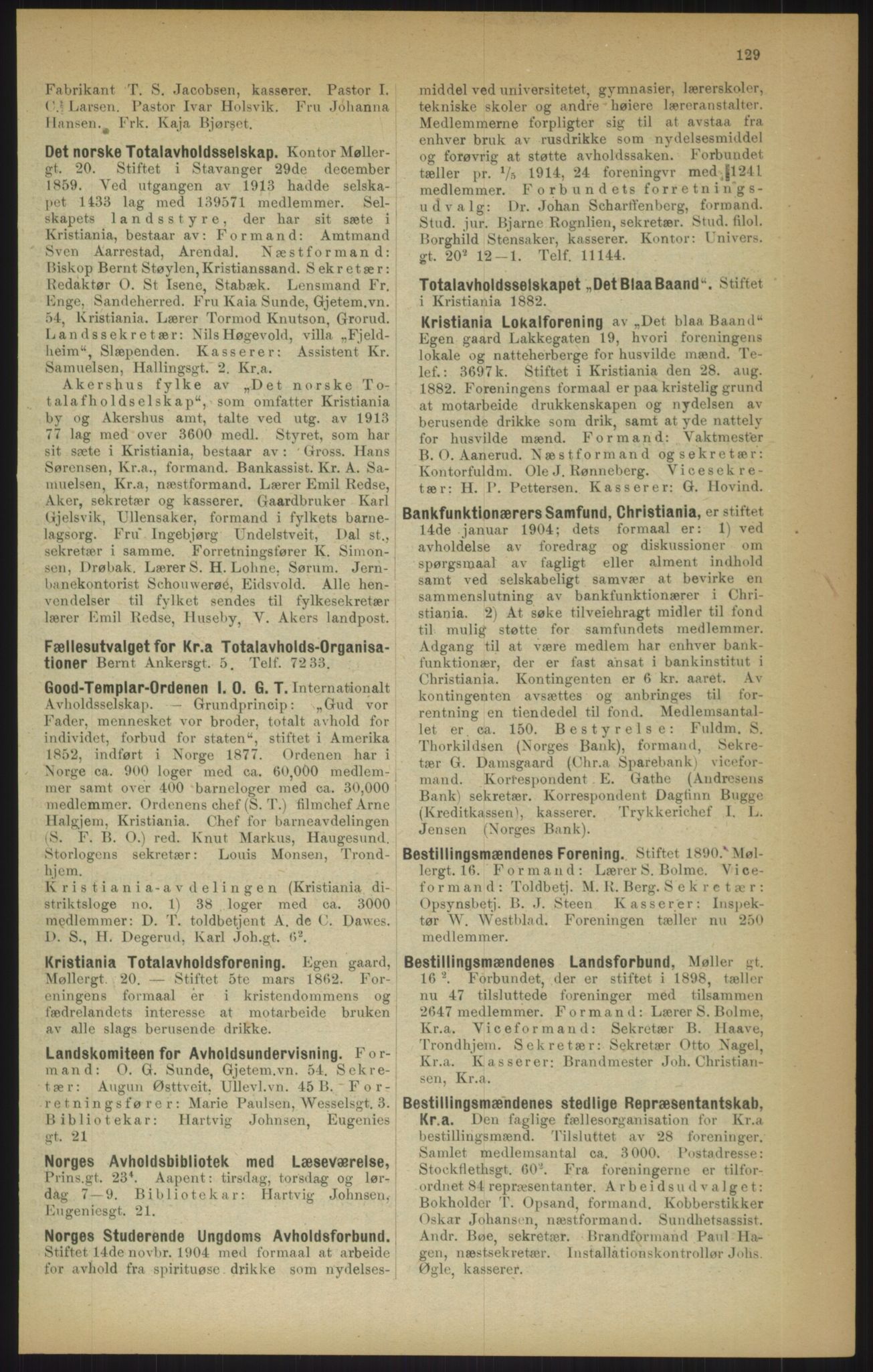 Kristiania/Oslo adressebok, PUBL/-, 1915, s. 129