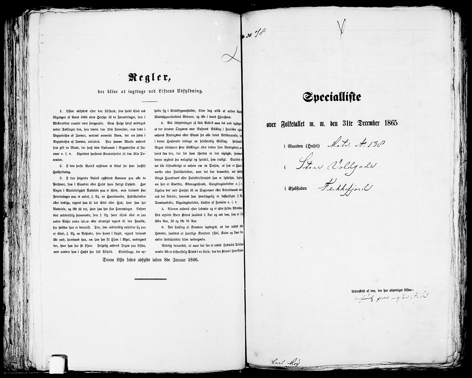 RA, Folketelling 1865 for 1004B Flekkefjord prestegjeld, Flekkefjord kjøpstad, 1865, s. 162