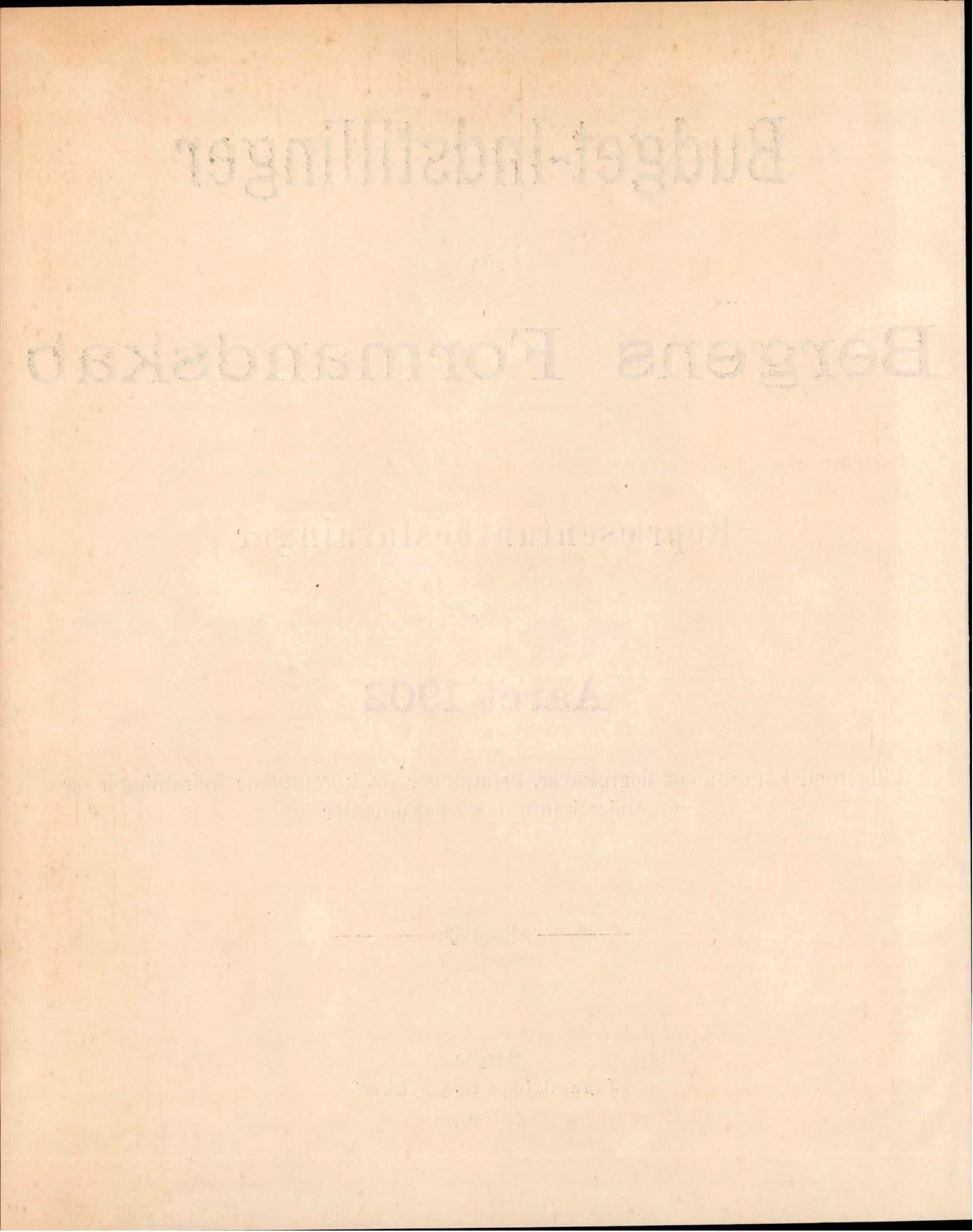 Bergen kommune. Formannskapet, BBA/A-0003/Ad/L0066: Bergens Kommuneforhandlinger, bind II, 1902