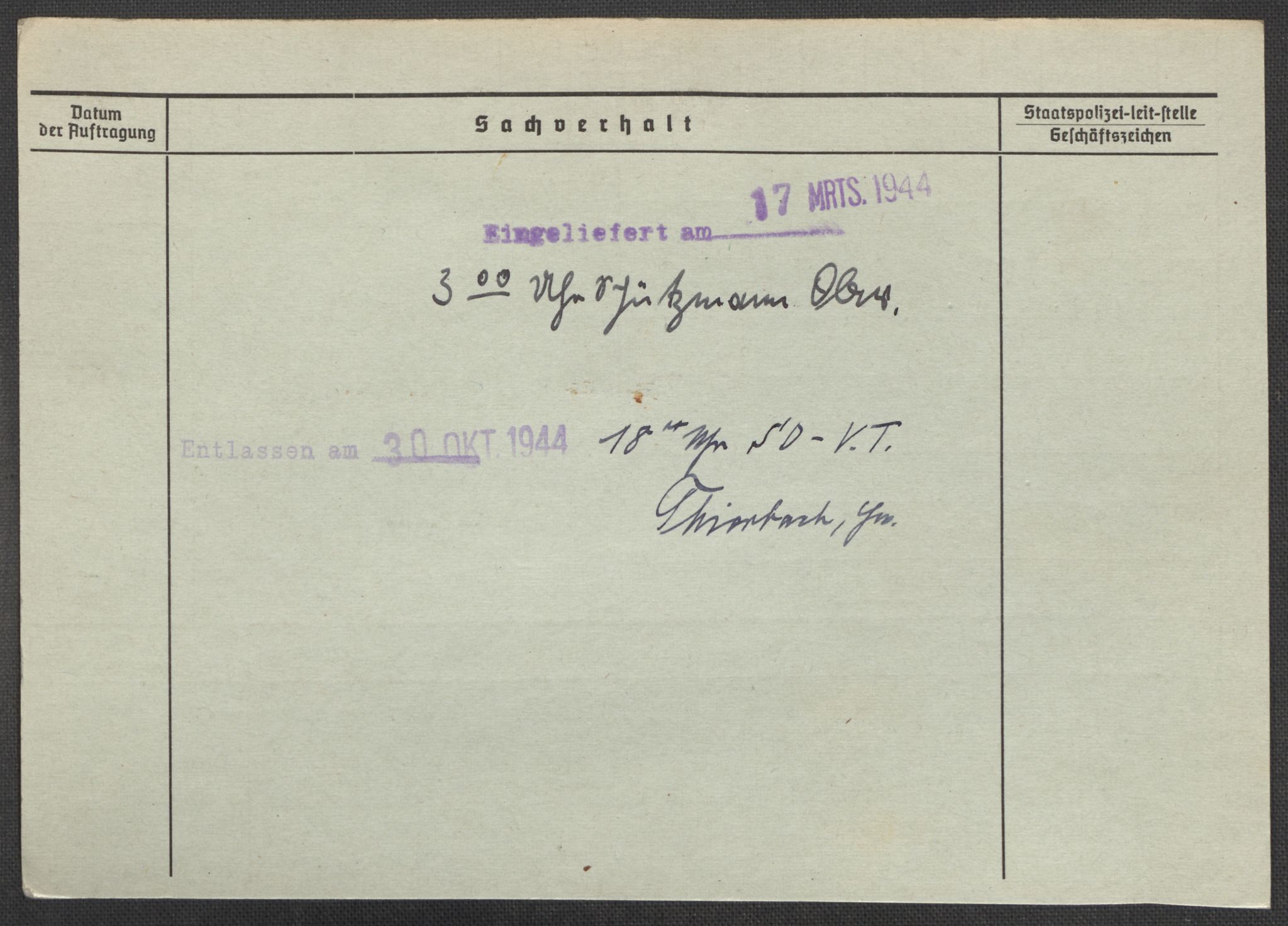 Befehlshaber der Sicherheitspolizei und des SD, RA/RAFA-5969/E/Ea/Eaa/L0008: Register over norske fanger i Møllergata 19: Oelze-Ru, 1940-1945, s. 453