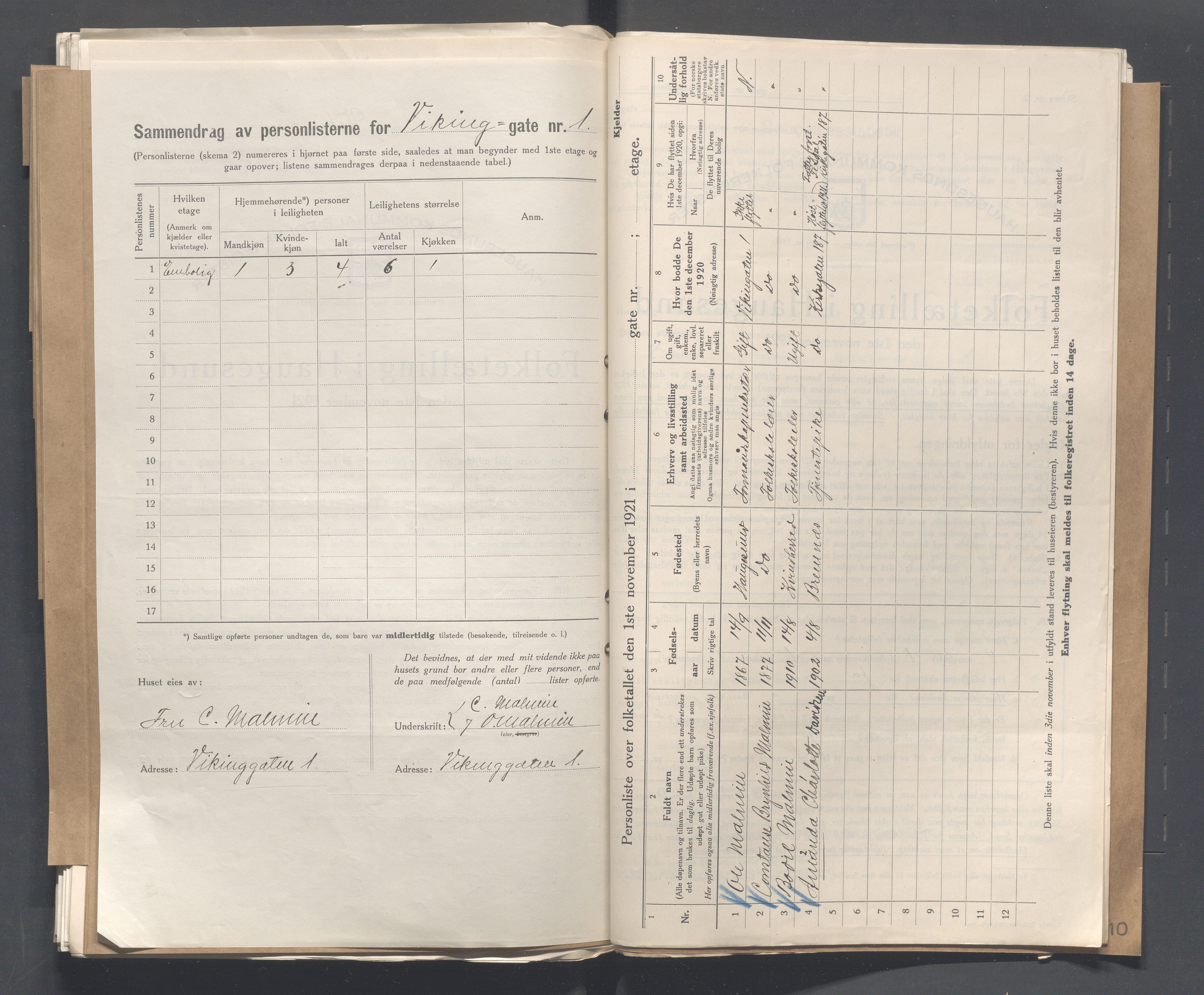 IKAR, Kommunal folketelling 1.11.1921 for Haugesund, 1921, s. 5511