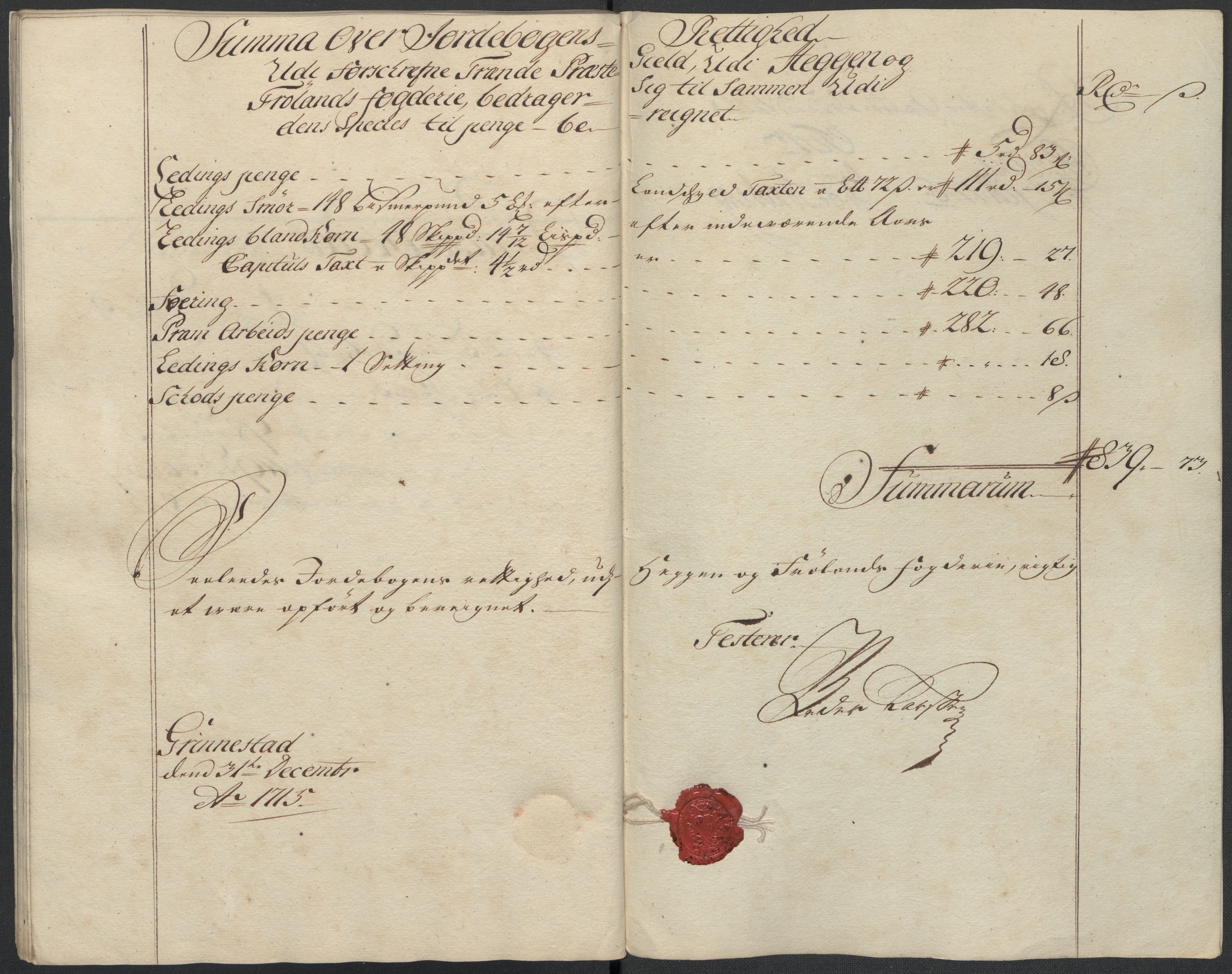 Rentekammeret inntil 1814, Reviderte regnskaper, Fogderegnskap, AV/RA-EA-4092/R07/L0310: Fogderegnskap Rakkestad, Heggen og Frøland, 1715, s. 199