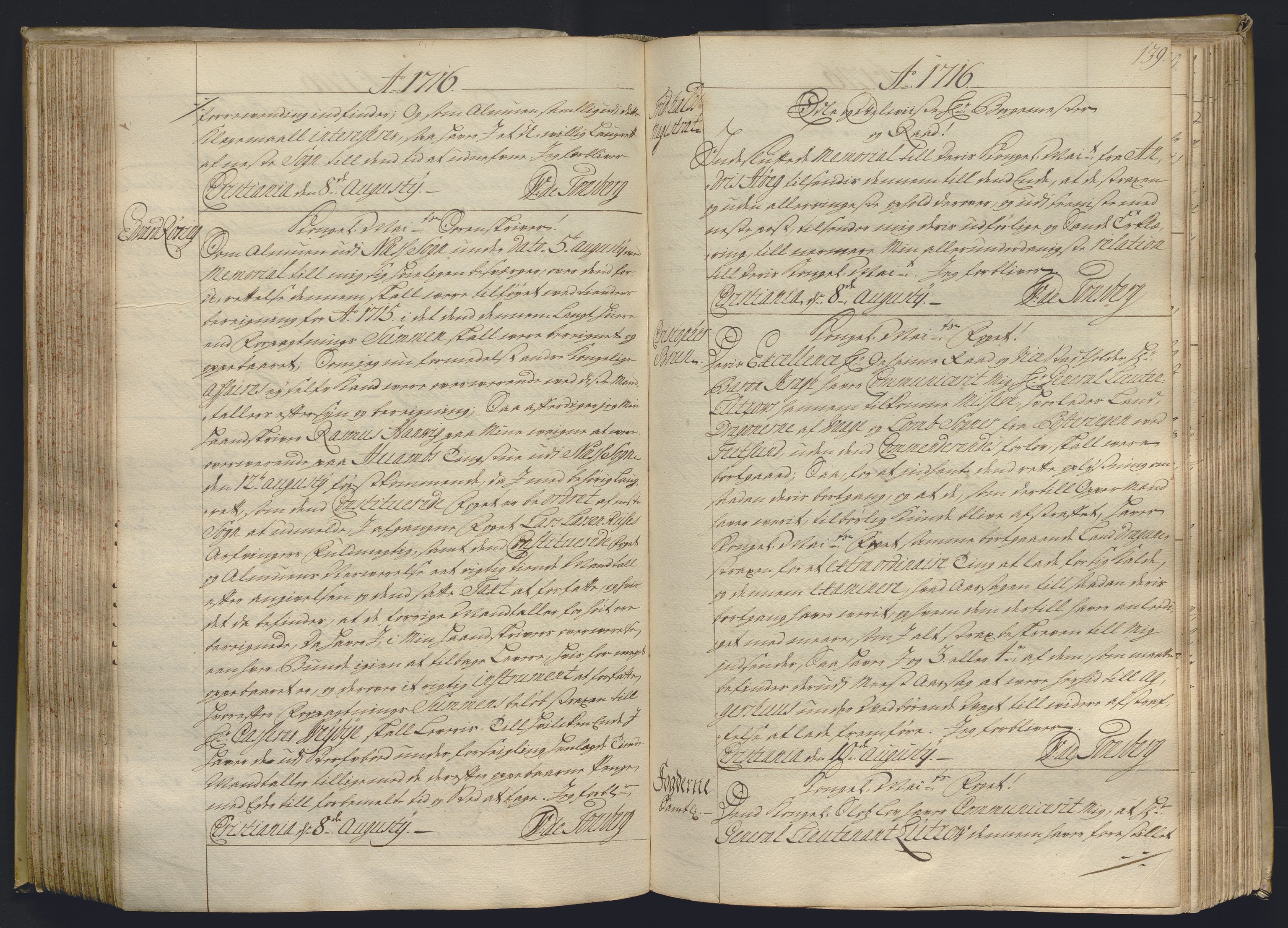 Kristiania stiftamt, AV/SAO-A-10386/B/Ba/L0004: Kopibok, 1715-1717, s. 138b-139a