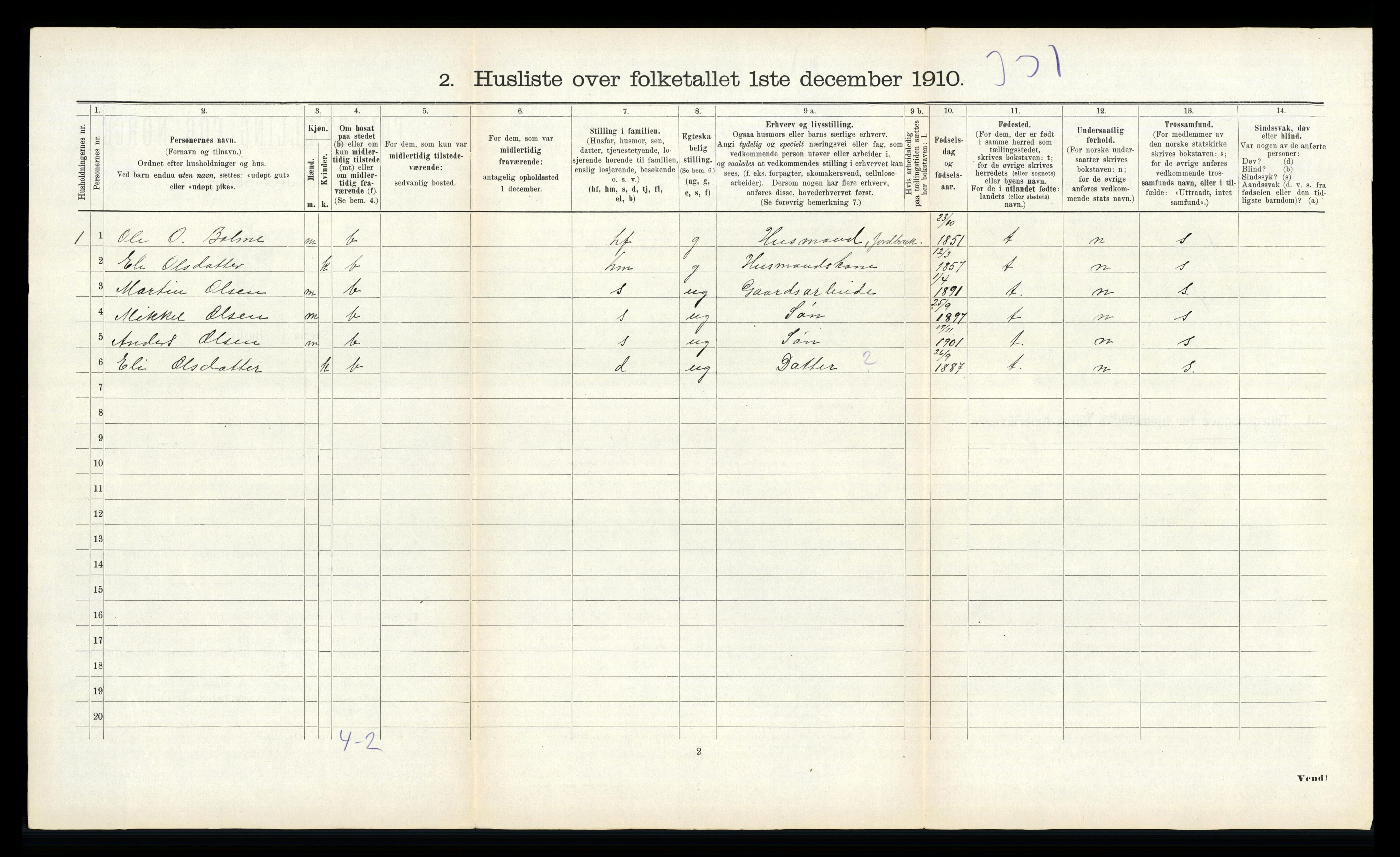 RA, Folketelling 1910 for 1567 Rindal herred, 1910, s. 768