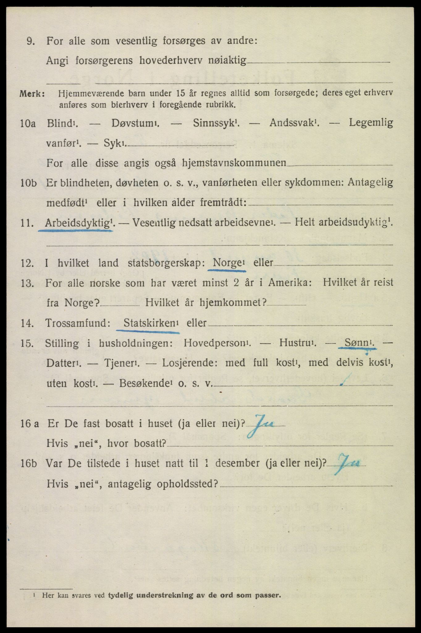 SAK, Folketelling 1920 for 0923 Fjære herred, 1920, s. 11436