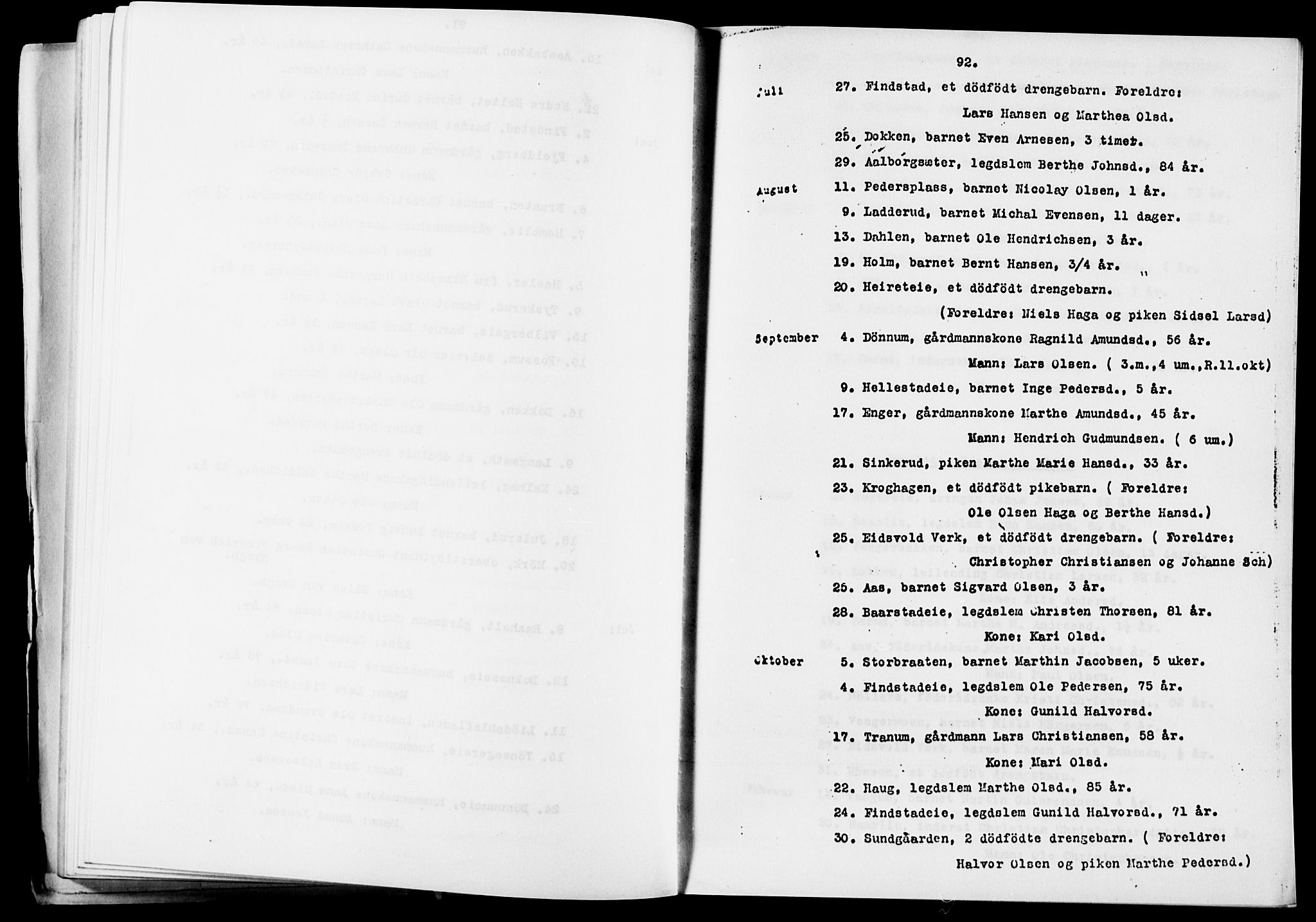 Eidsvoll prestekontor Kirkebøker, AV/SAO-A-10888/O/Oa/L0005: Annen kirkebok nr. 5, 1815-1865, s. 92