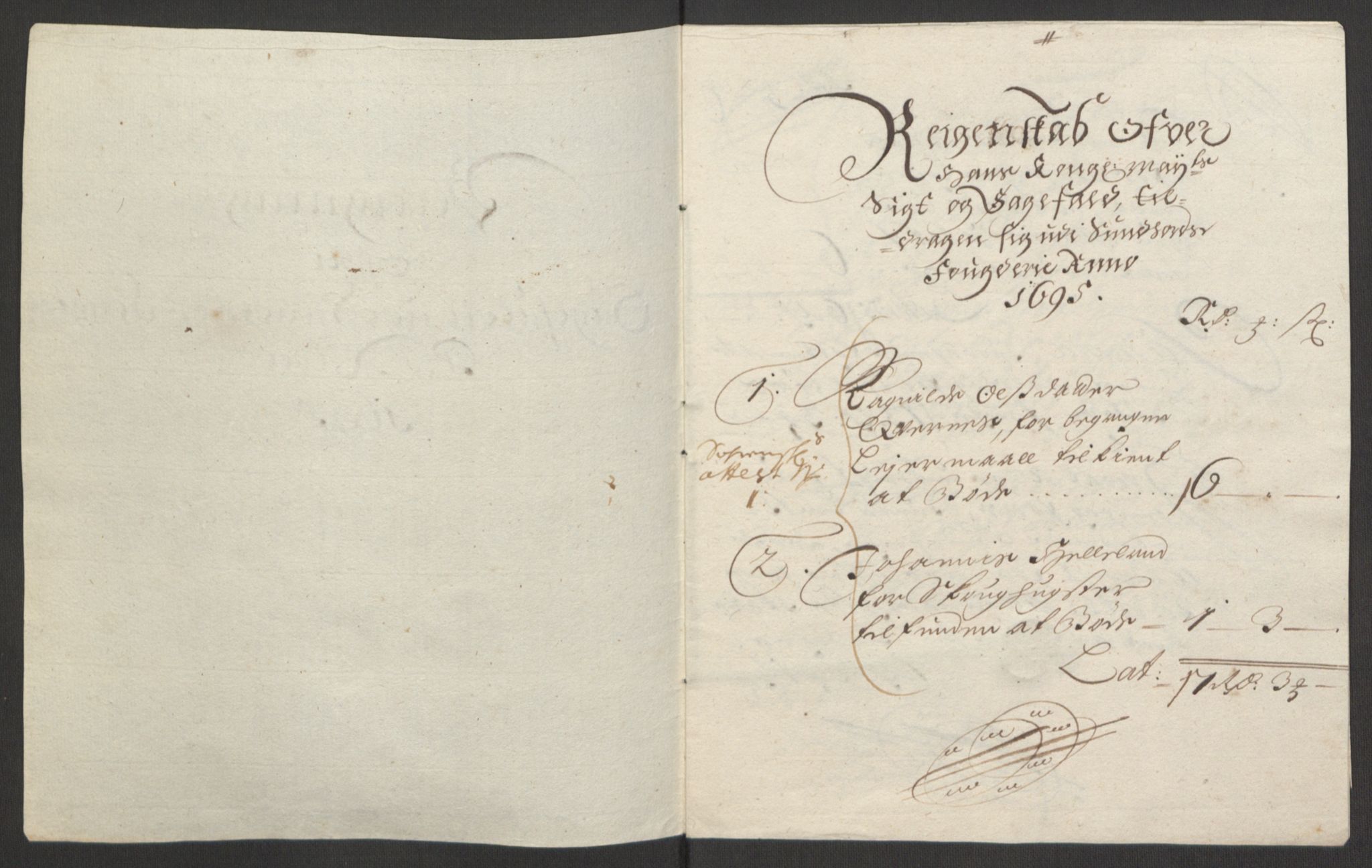 Rentekammeret inntil 1814, Reviderte regnskaper, Fogderegnskap, AV/RA-EA-4092/R48/L2976: Fogderegnskap Sunnhordland og Hardanger, 1695-1696, s. 102