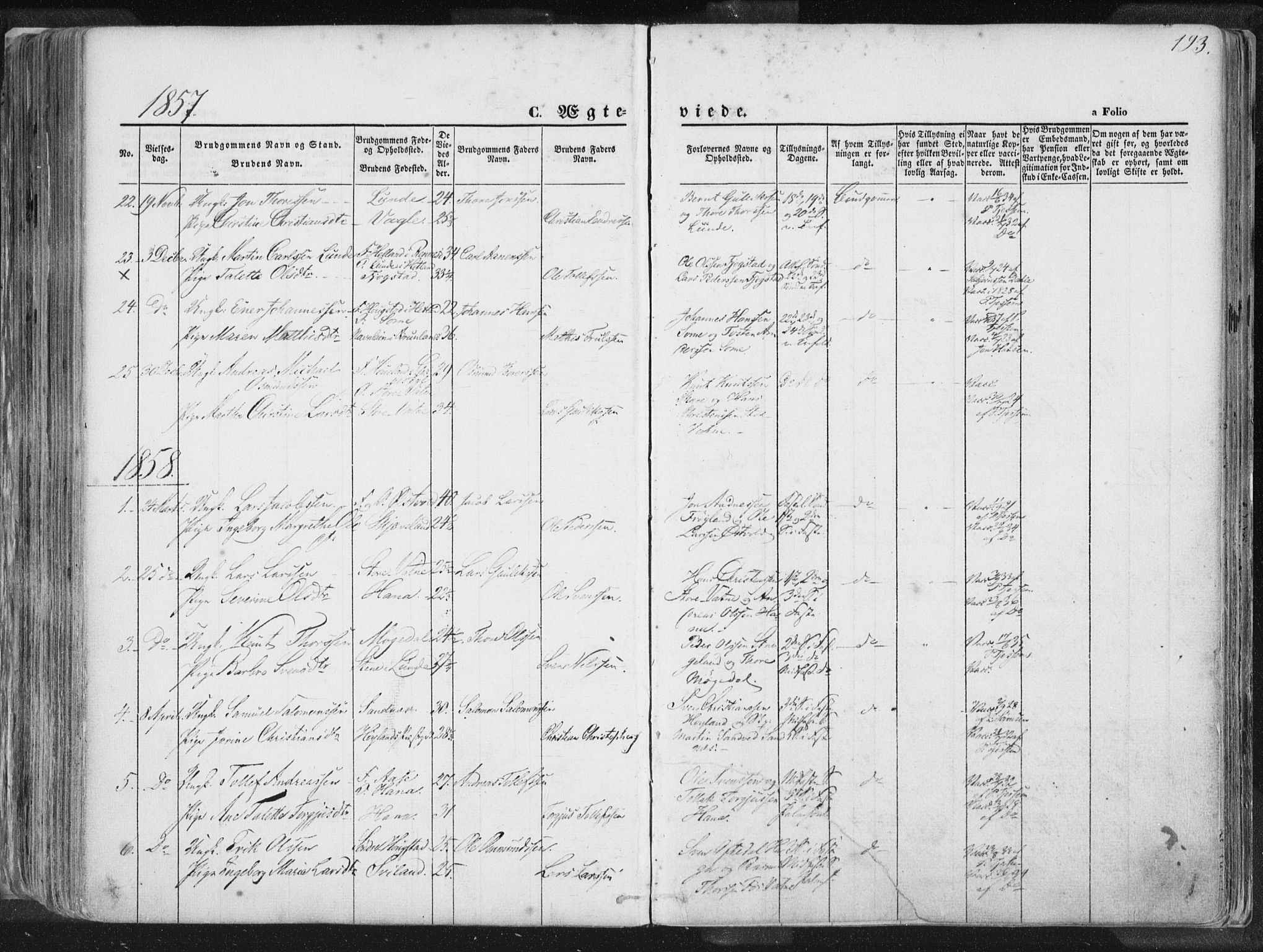 Høyland sokneprestkontor, AV/SAST-A-101799/001/30BA/L0010: Ministerialbok nr. A 9.1, 1857-1877, s. 193