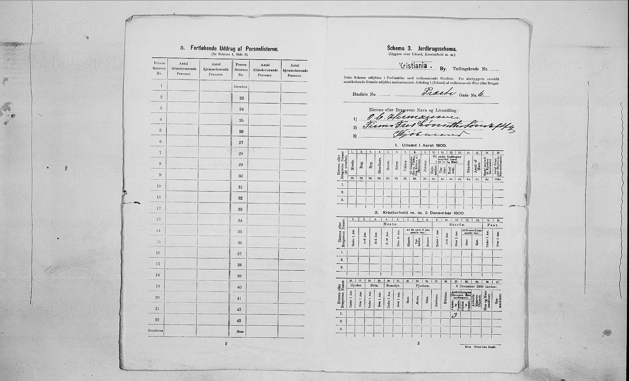 SAO, Folketelling 1900 for 0301 Kristiania kjøpstad, 1900, s. 73468