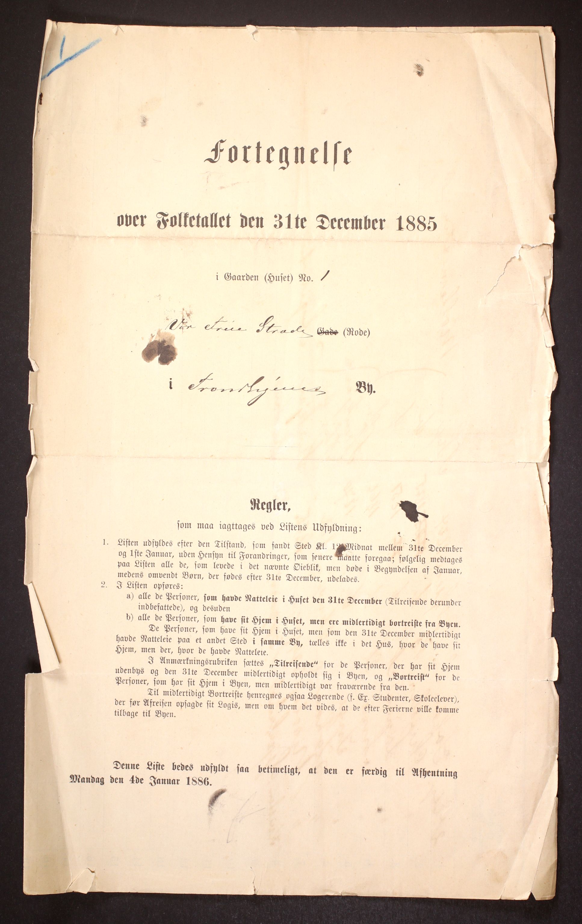 SAT, Folketelling 1885 for 1601 Trondheim kjøpstad, 1885, s. 1119