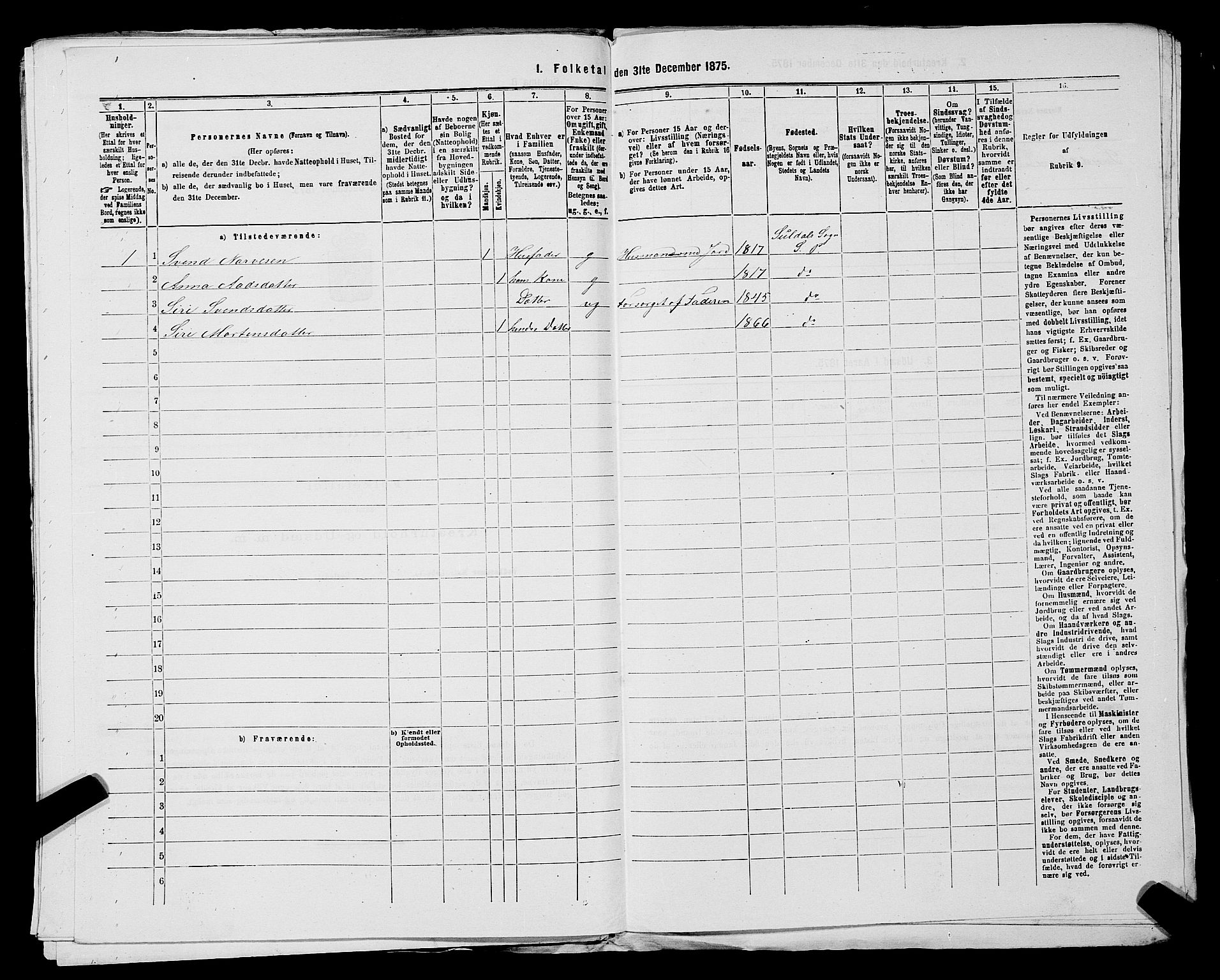 SAST, Folketelling 1875 for 1157P Vikedal prestegjeld, 1875, s. 932