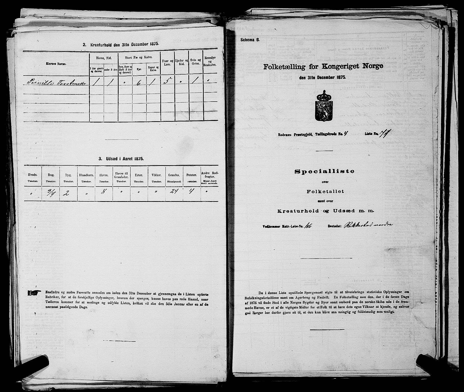 RA, Folketelling 1875 for 0120P Rødenes prestegjeld, 1875, s. 649