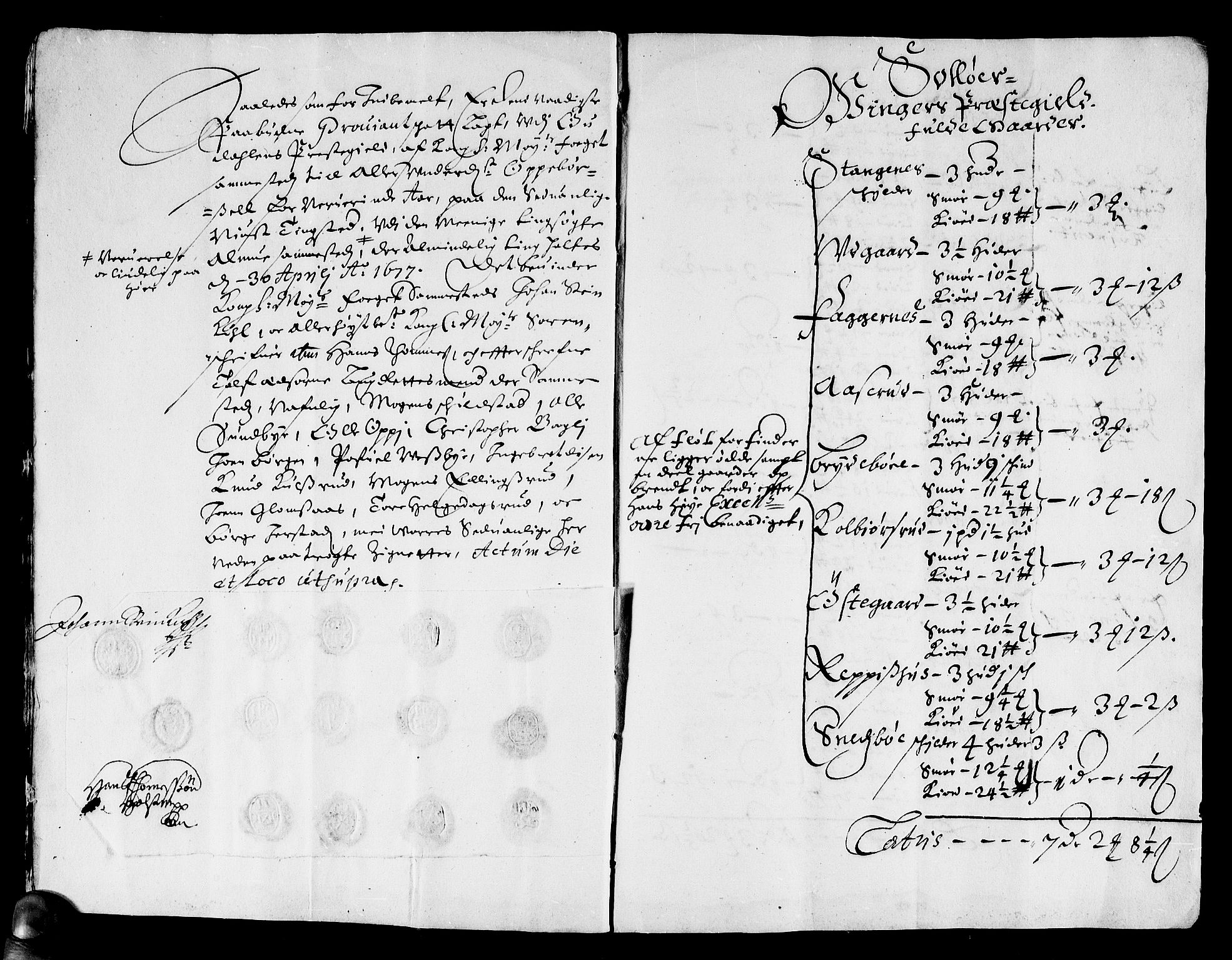 Rentekammeret inntil 1814, Reviderte regnskaper, Stiftamtstueregnskaper, Landkommissariatet på Akershus og Akershus stiftamt, AV/RA-EA-5869/R/Rb/L0135: Akershus stiftamt, 1677