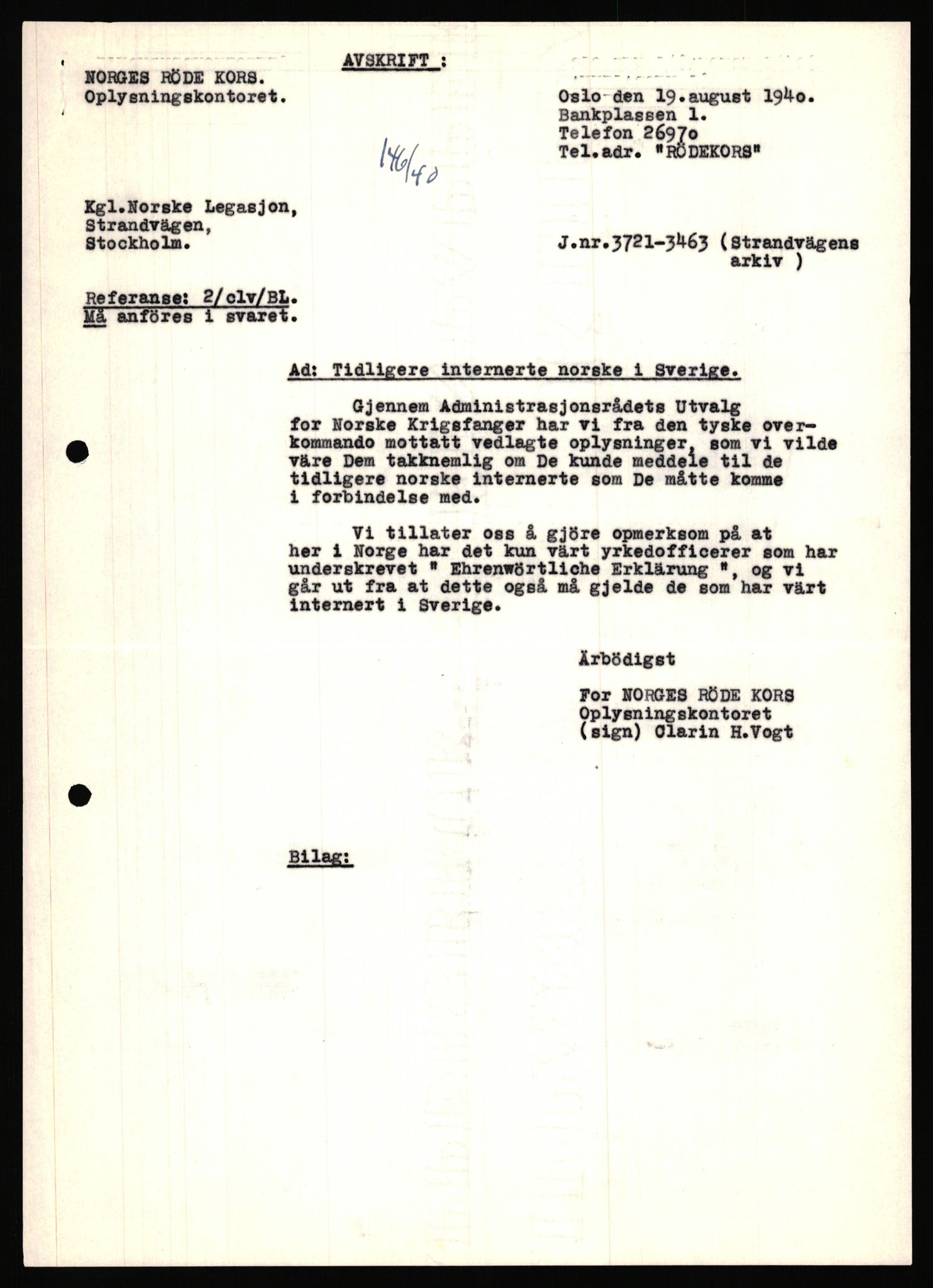 Forsvaret, Forsvarets krigshistoriske avdeling, AV/RA-RAFA-2017/Y/Ya/L0006: II-C-11-11,2 - Utenriksdepartementet.  Legasjonen i Helsingfors., 1940-1946, s. 109