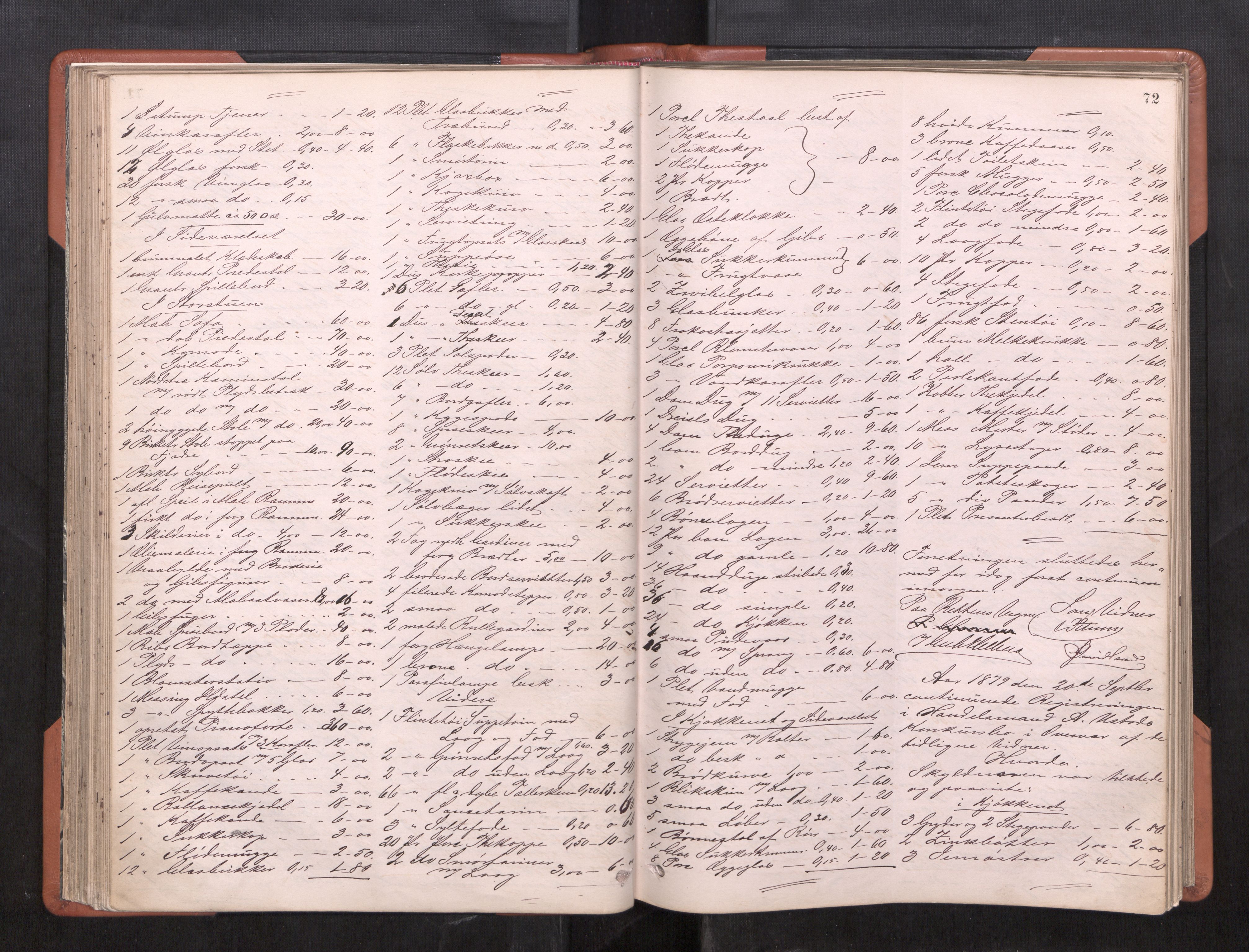 Trondheim byfogd, AV/SAT-A-0003/1/3/3C/L0009: Skifteregistreringsprotokoll (u/ register), 1878-1885, s. 72