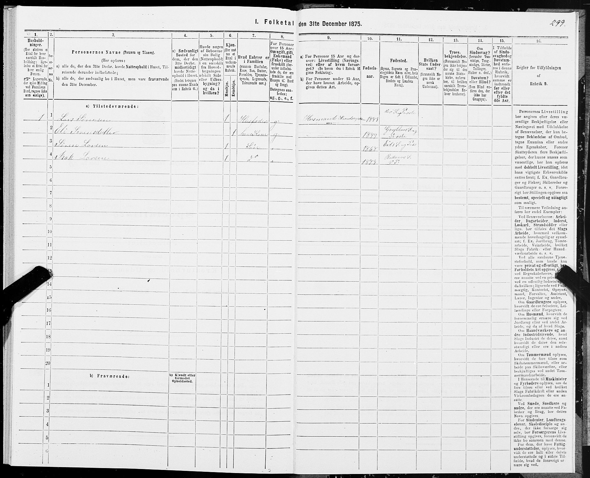 SAT, Folketelling 1875 for 1541P Veøy prestegjeld, 1875, s. 2299