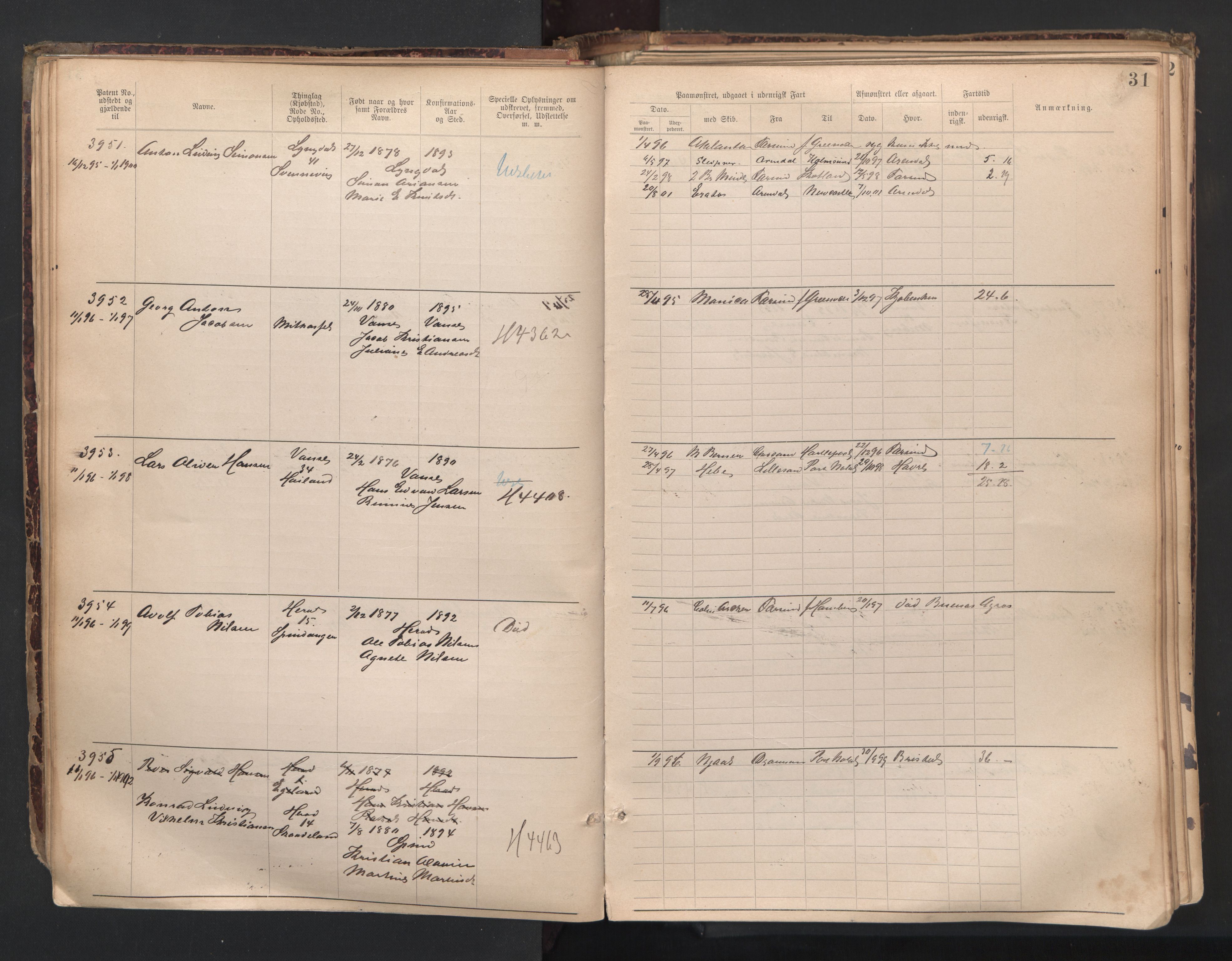 Farsund mønstringskrets, SAK/2031-0017/F/Fa/L0007: Annotasjonsrulle nr 3806-5294 med register, Z-4, 1894-1934, s. 59