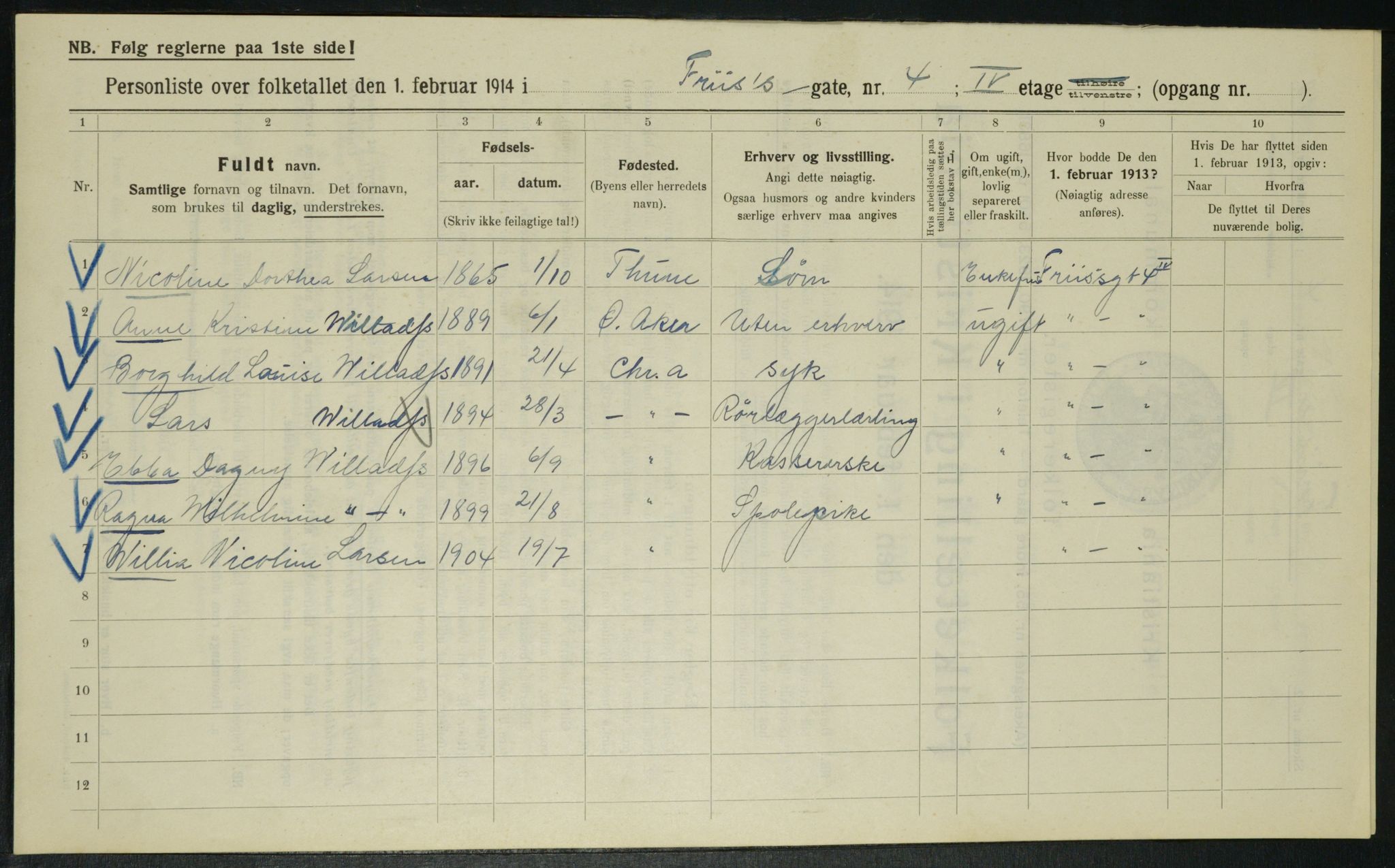 OBA, Kommunal folketelling 1.2.1914 for Kristiania, 1914, s. 27110