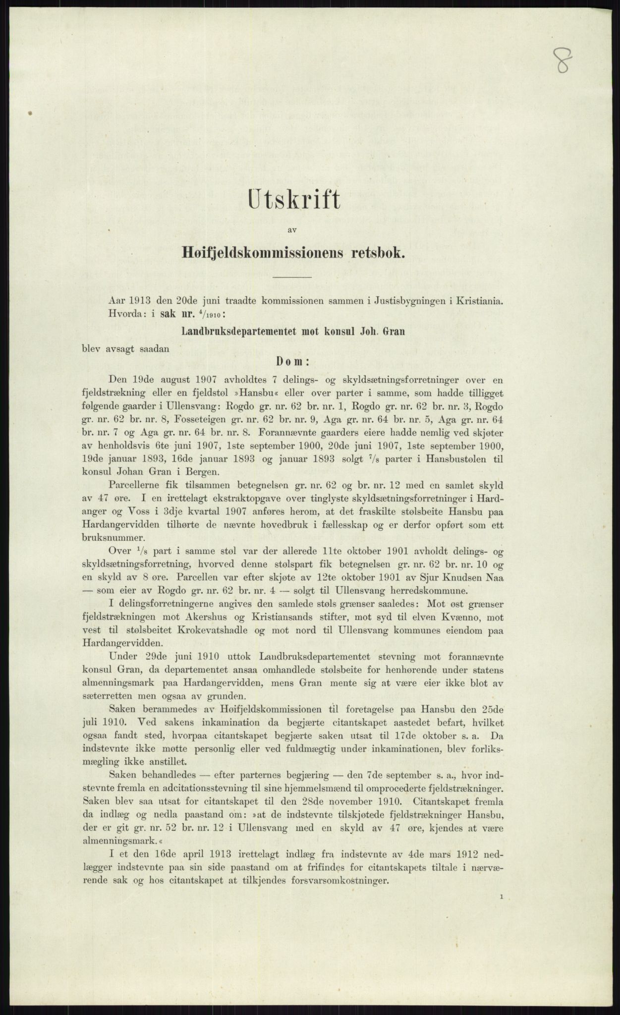 Høyfjellskommisjonen, AV/RA-S-1546/X/Xa/L0001: Nr. 1-33, 1909-1953, s. 510