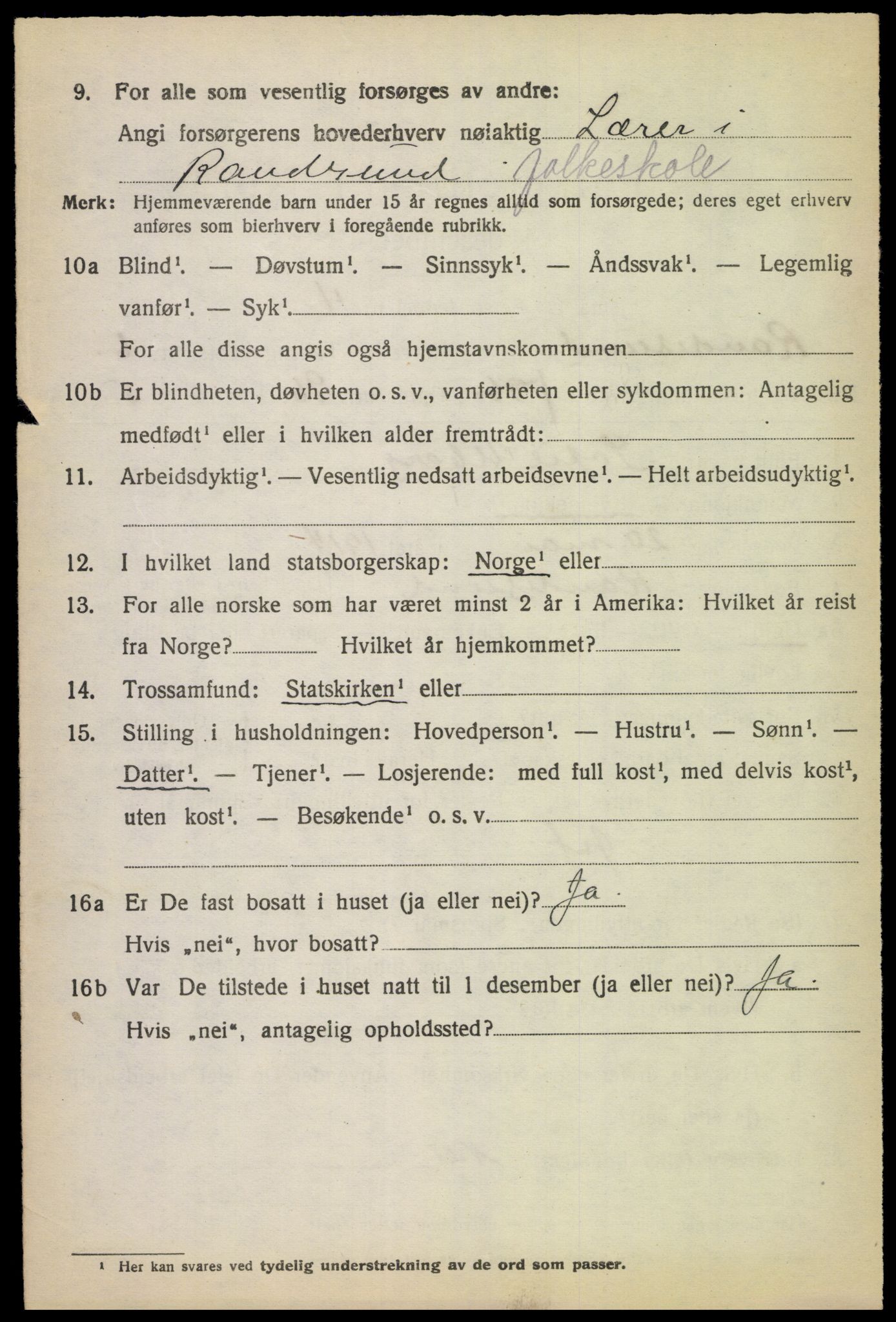 SAK, Folketelling 1920 for 1011 Randesund herred, 1920, s. 2753