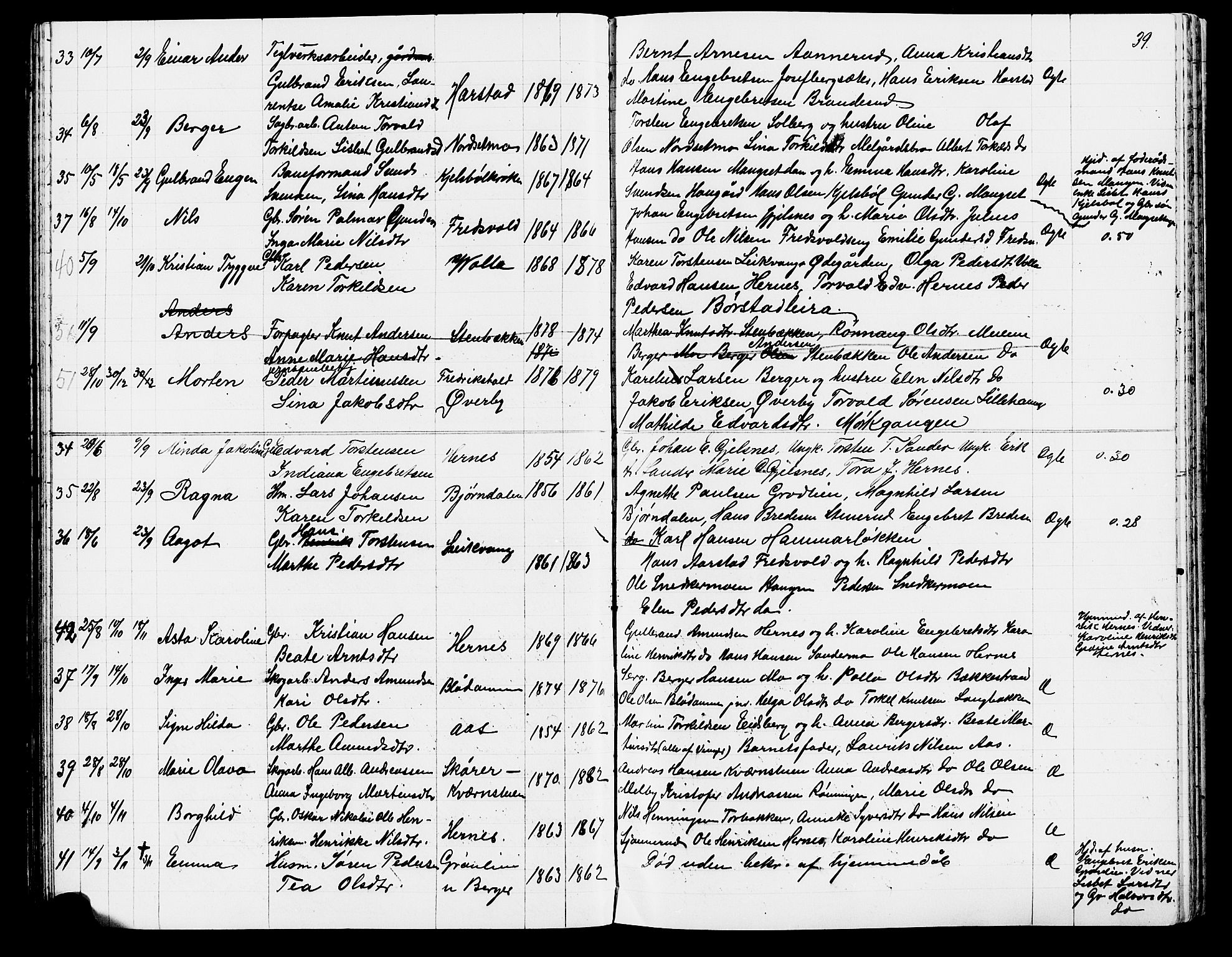 Sør-Odal prestekontor, AV/SAH-PREST-030/H/Ha/Hab/L0002: Klokkerbok nr. 2, 1895-1905, s. 39