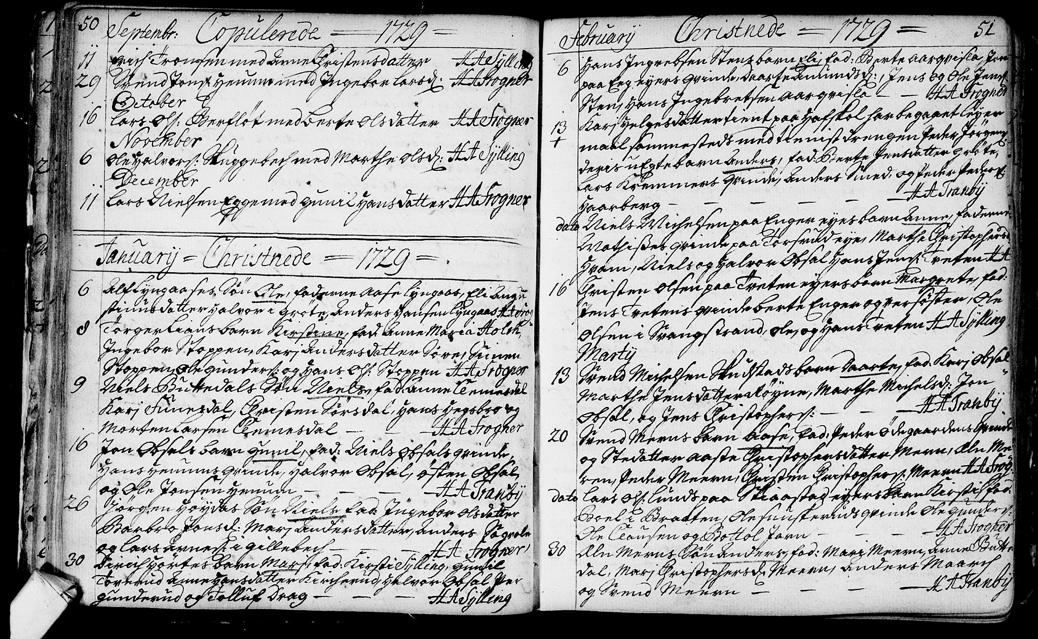 Lier kirkebøker, SAKO/A-230/F/Fa/L0003: Ministerialbok nr. I 3, 1727-1748, s. 50-51