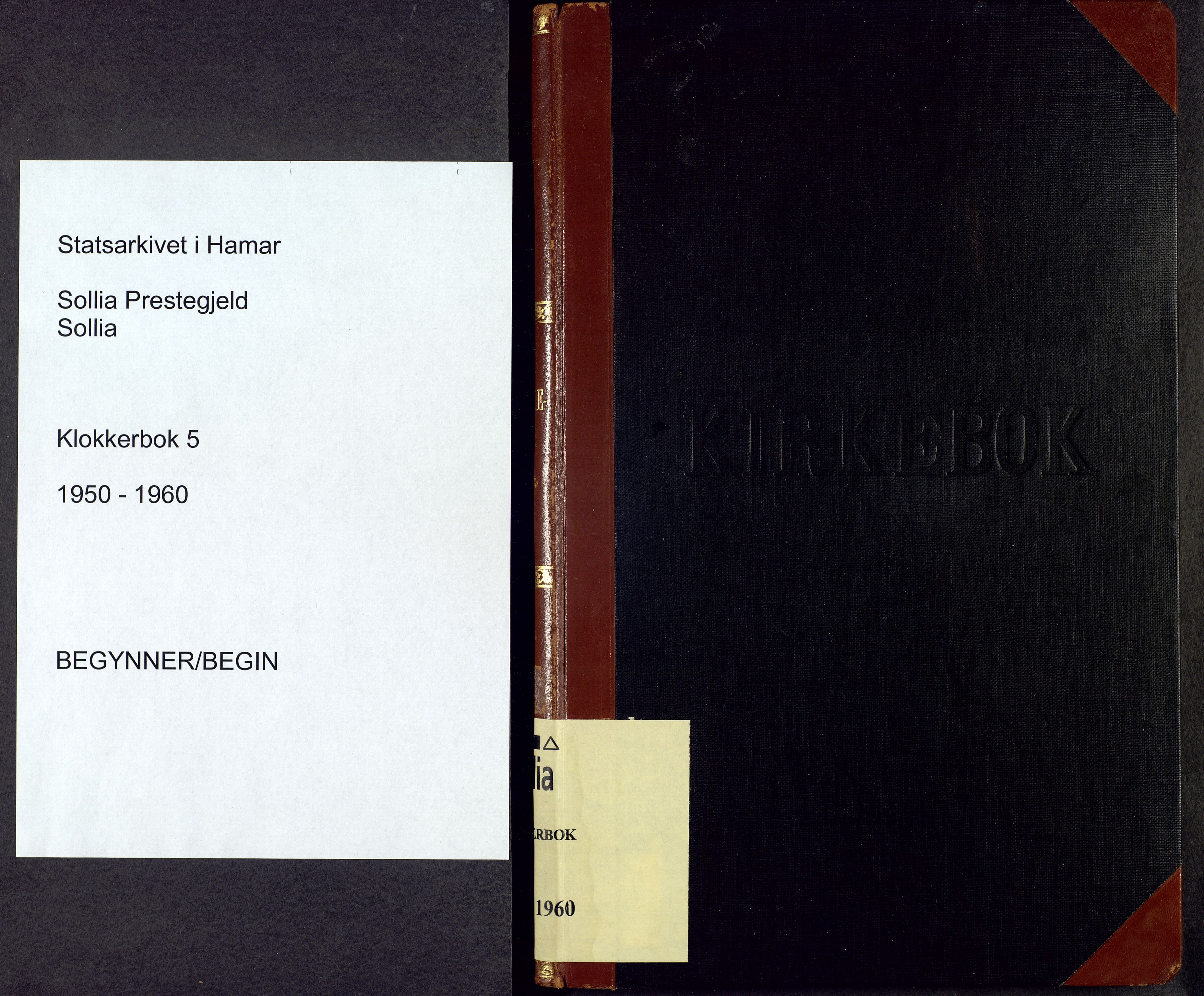 Sollia prestekontor, SAH/PREST-050/H/Ha/Hab/L0005: Klokkerbok nr. 5, 1950-1960